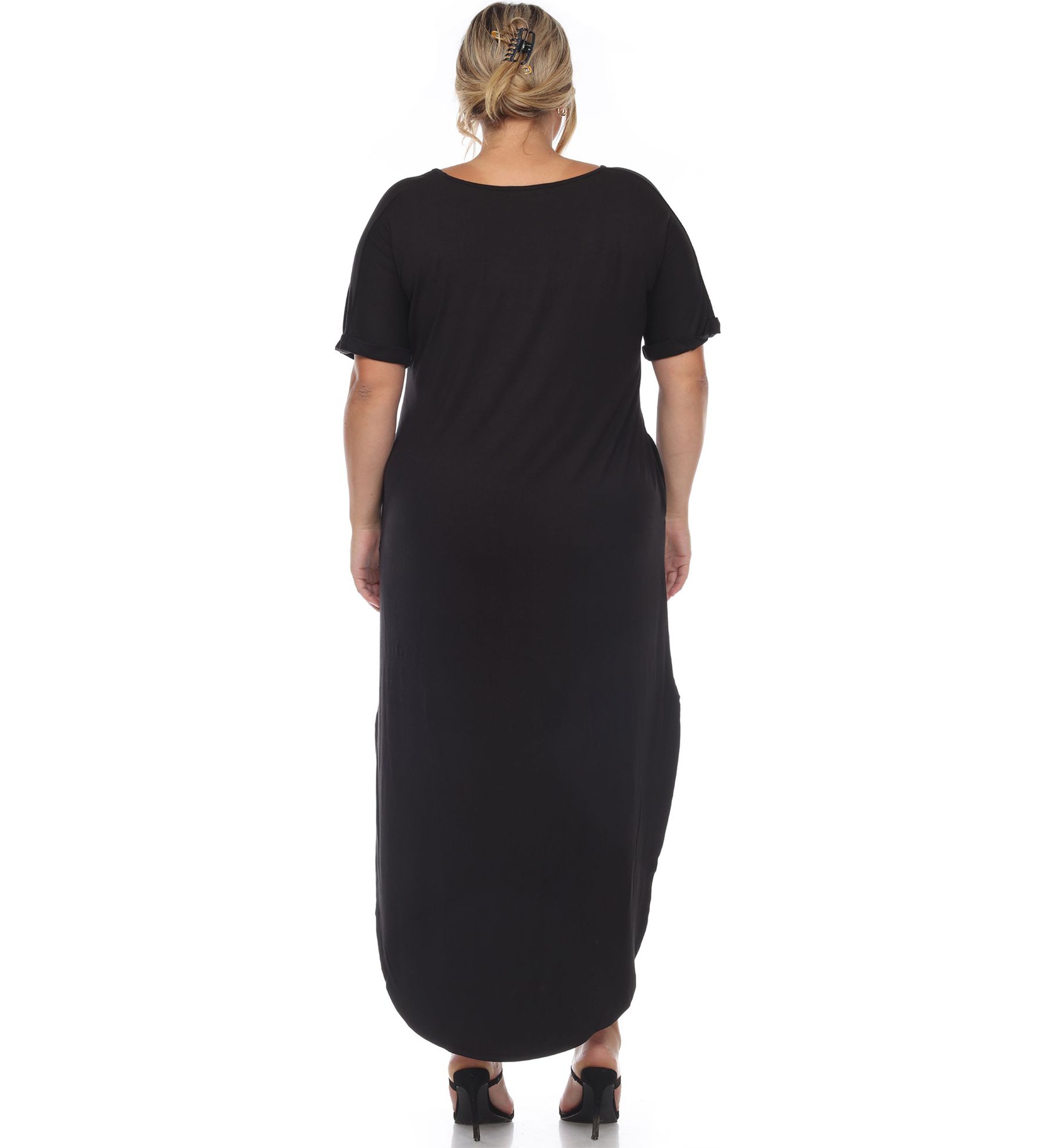 Plus Size Short Sleeve V-neck Maxi Dress