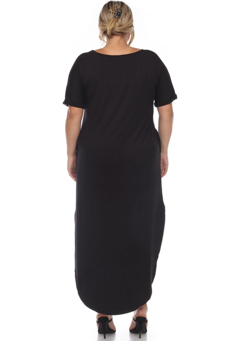 Plus Size Short Sleeve V-neck Maxi Dress