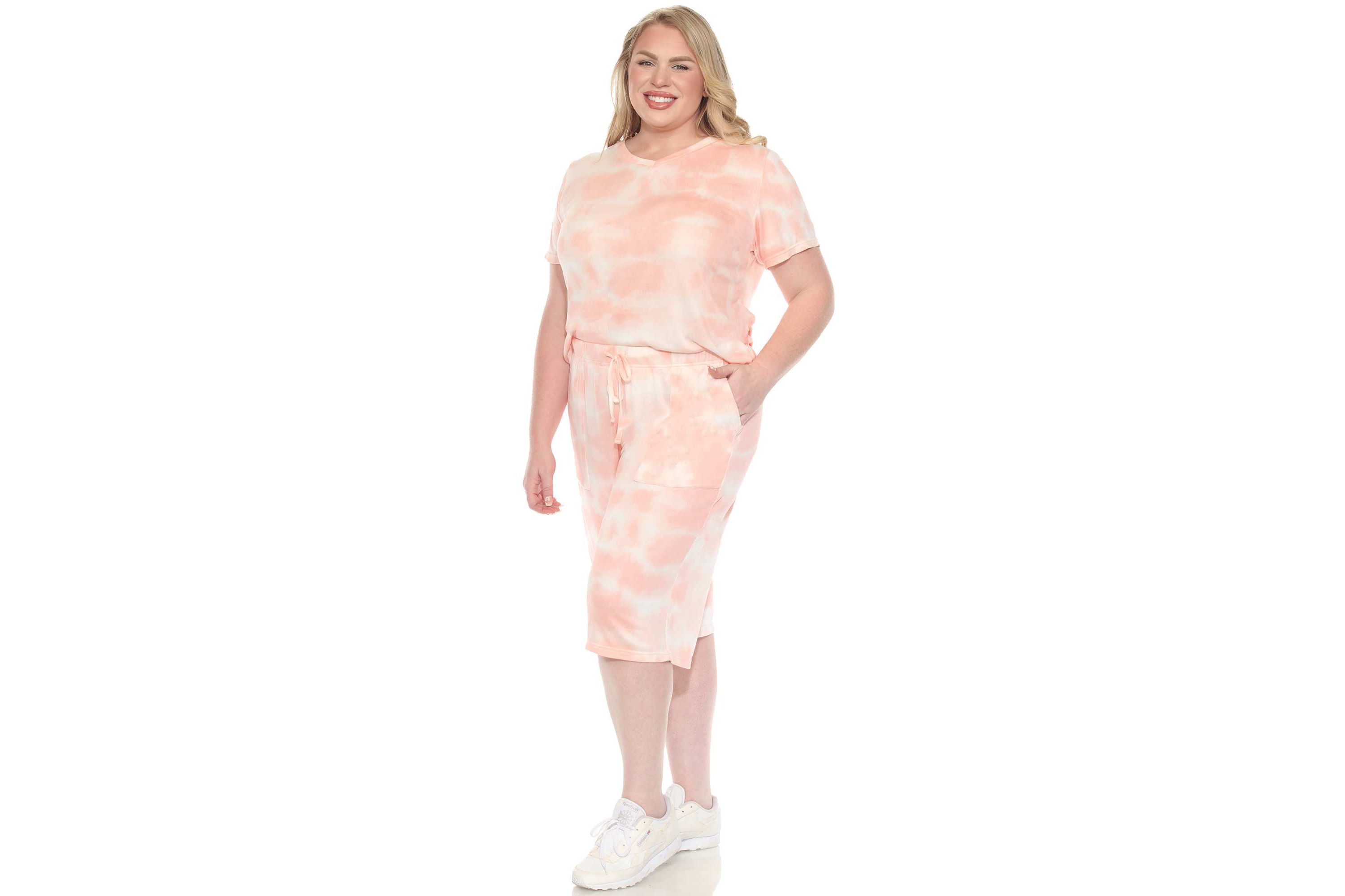 Plus Size Soft Capri Pajama Lounge Set