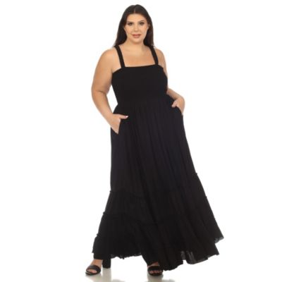 Plus Smocked Ruffle Maxi Dress