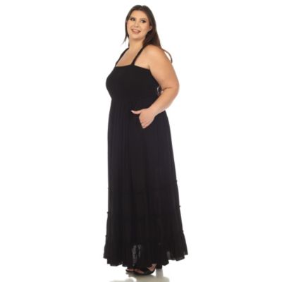 Plus Smocked Ruffle Maxi Dress