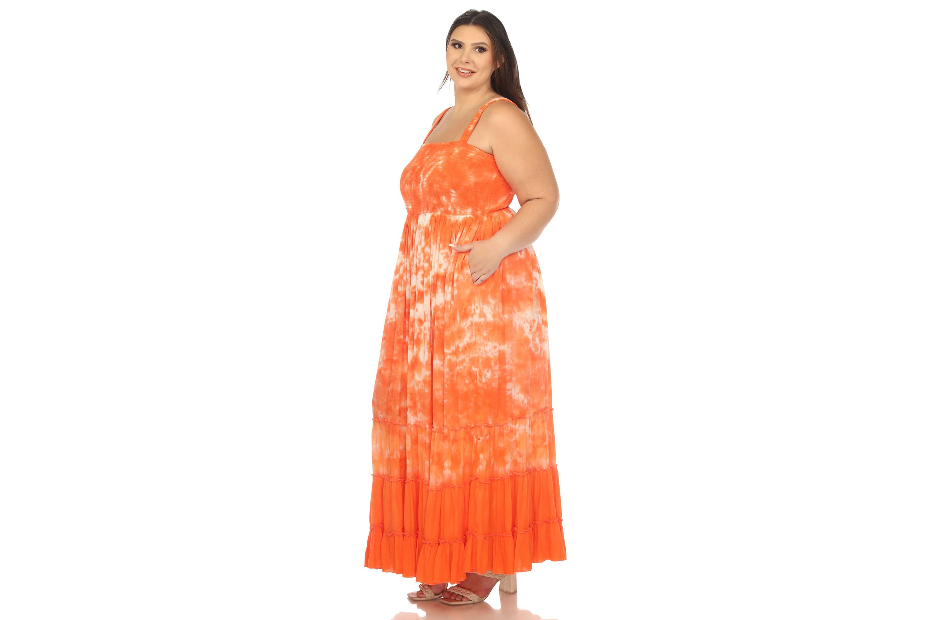 Plus Size Smocked Ruffle Maxi Dress