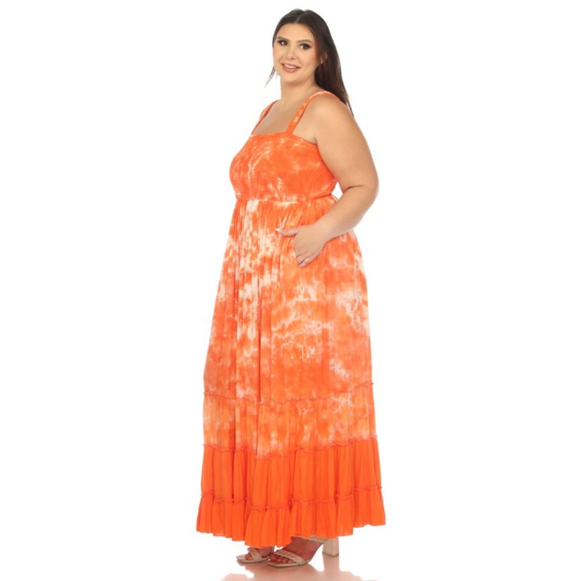 Plus Size Smocked Ruffle Maxi Dress