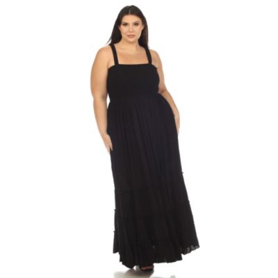 Plus Smocked Ruffle Maxi Dress