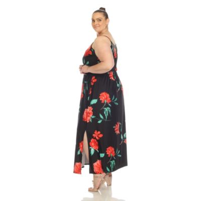 Plus Floral Strap Maxi Dress