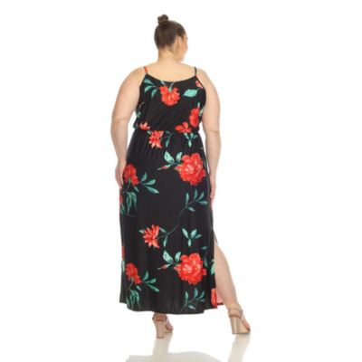 Plus Floral Strap Maxi Dress