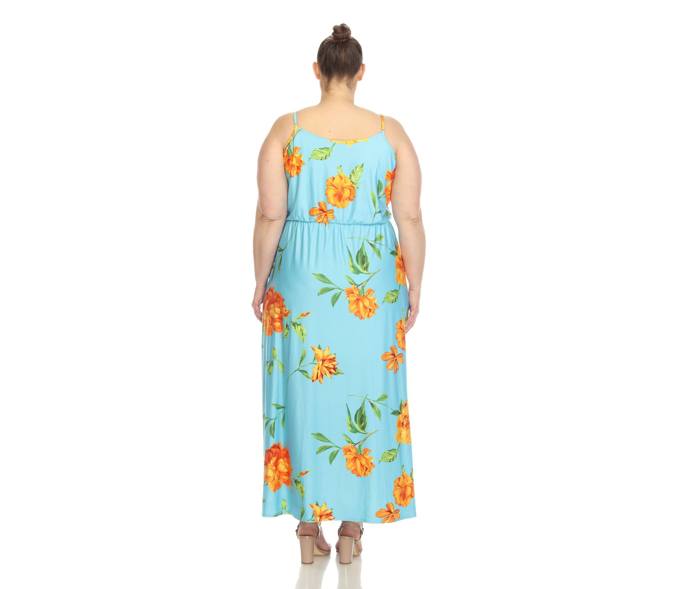 Plus Size Floral Strap Maxi Dress