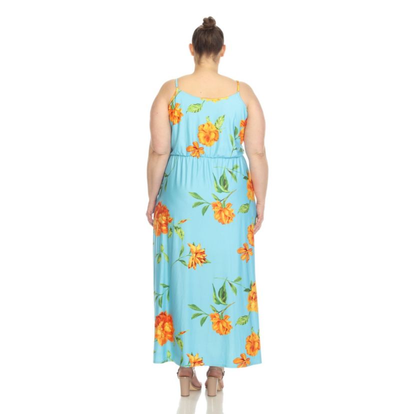 Plus Size Floral Strap Maxi Dress