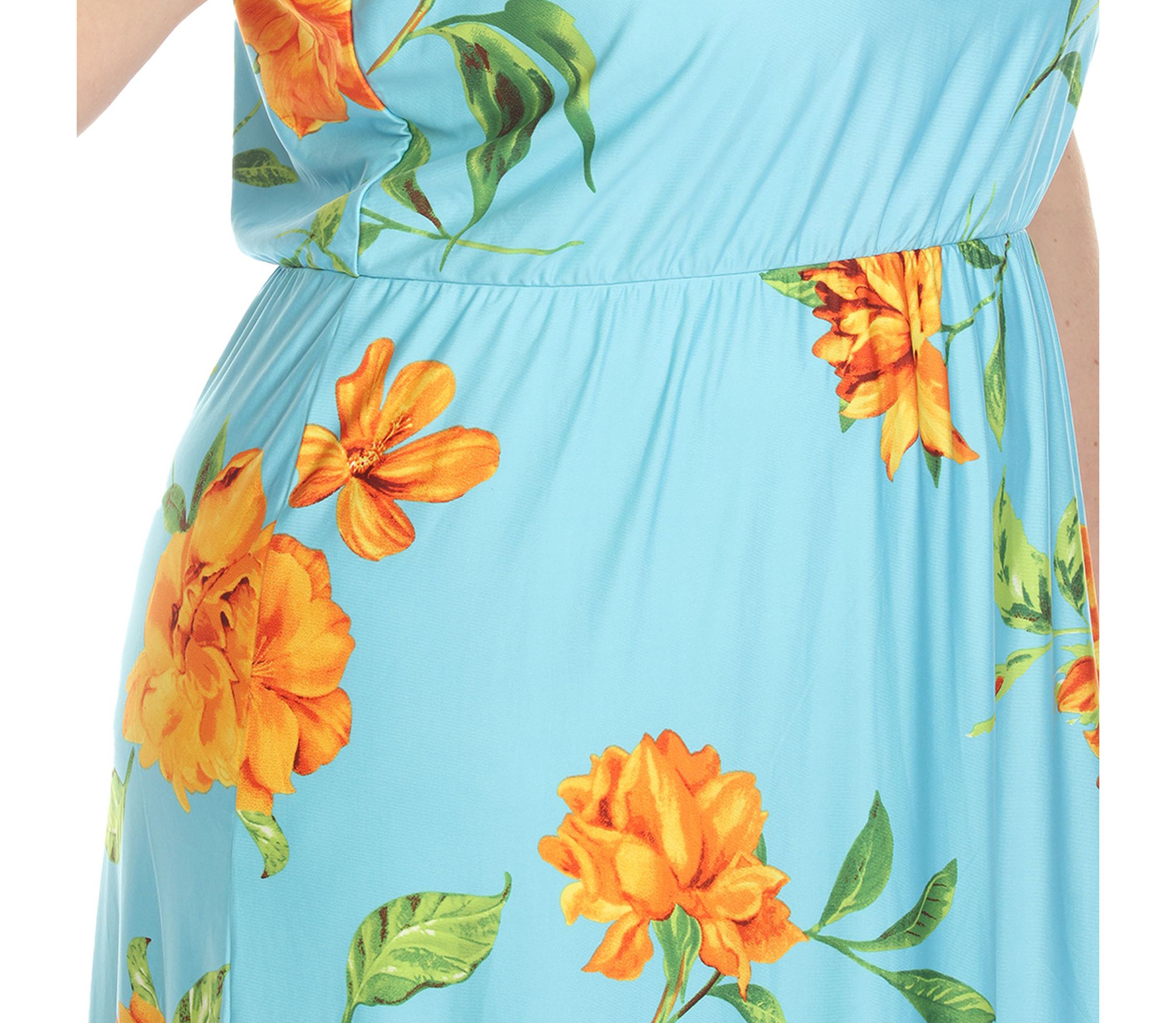 Plus Size Floral Strap Maxi Dress