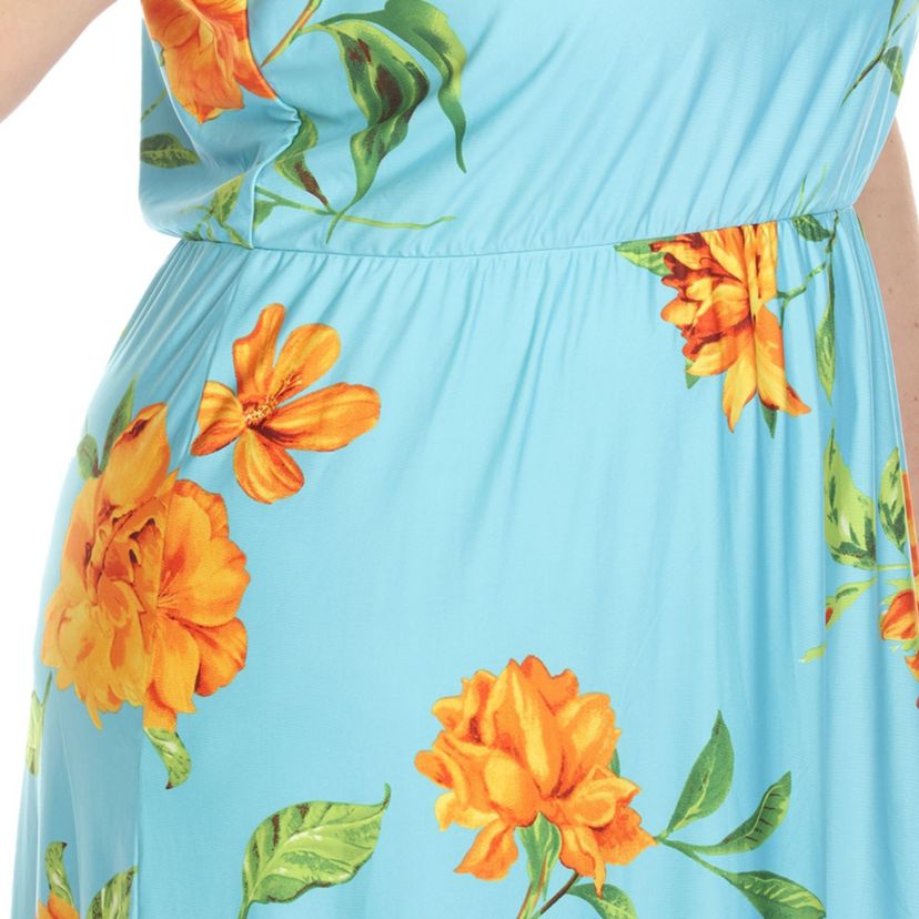 Plus Size Floral Strap Maxi Dress