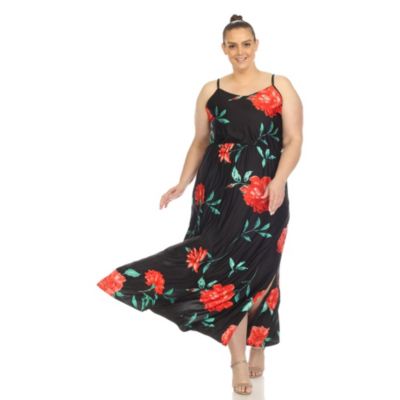 Plus Floral Strap Maxi Dress