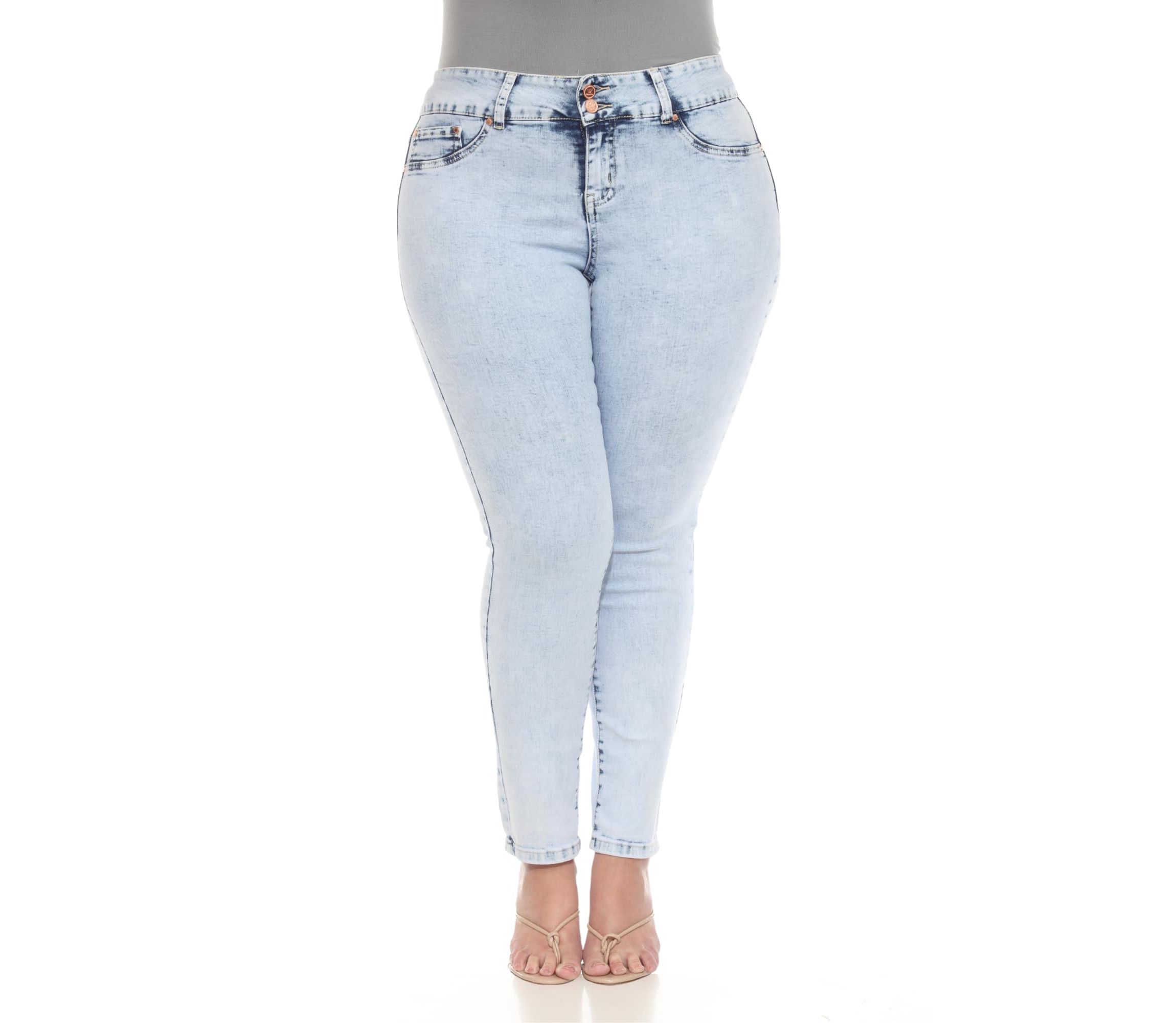 Plus Size Acid Wash Stretch Denim Jeans