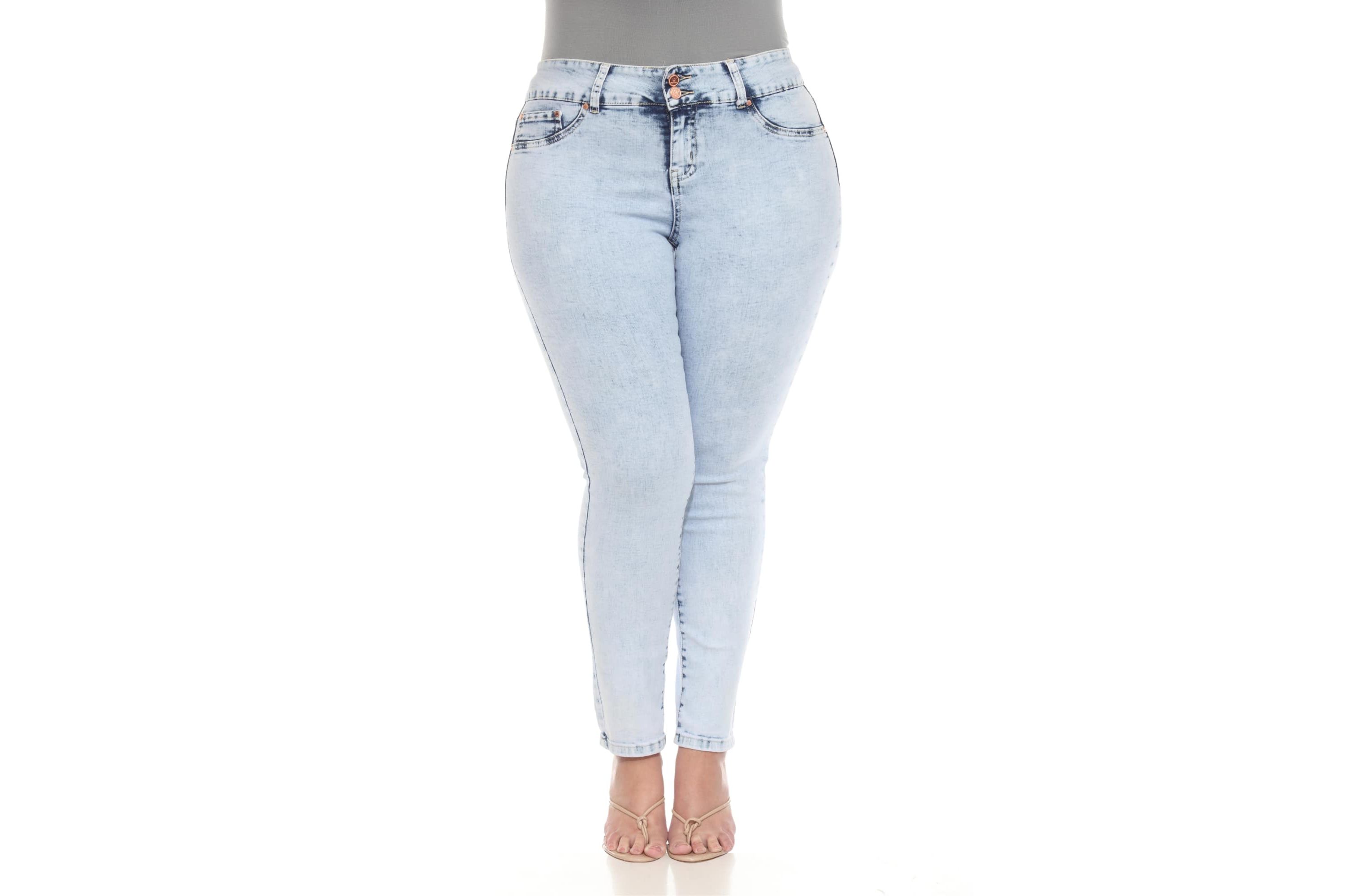 Plus Size Acid Wash Stretch Denim Jeans