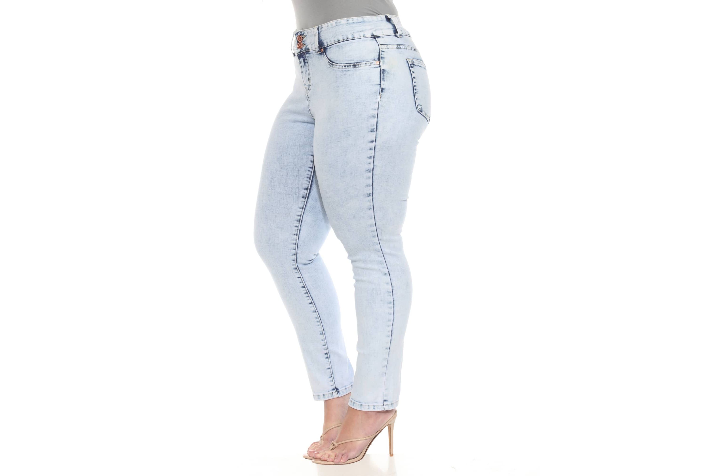 Plus Size Acid Wash Stretch Denim Jeans