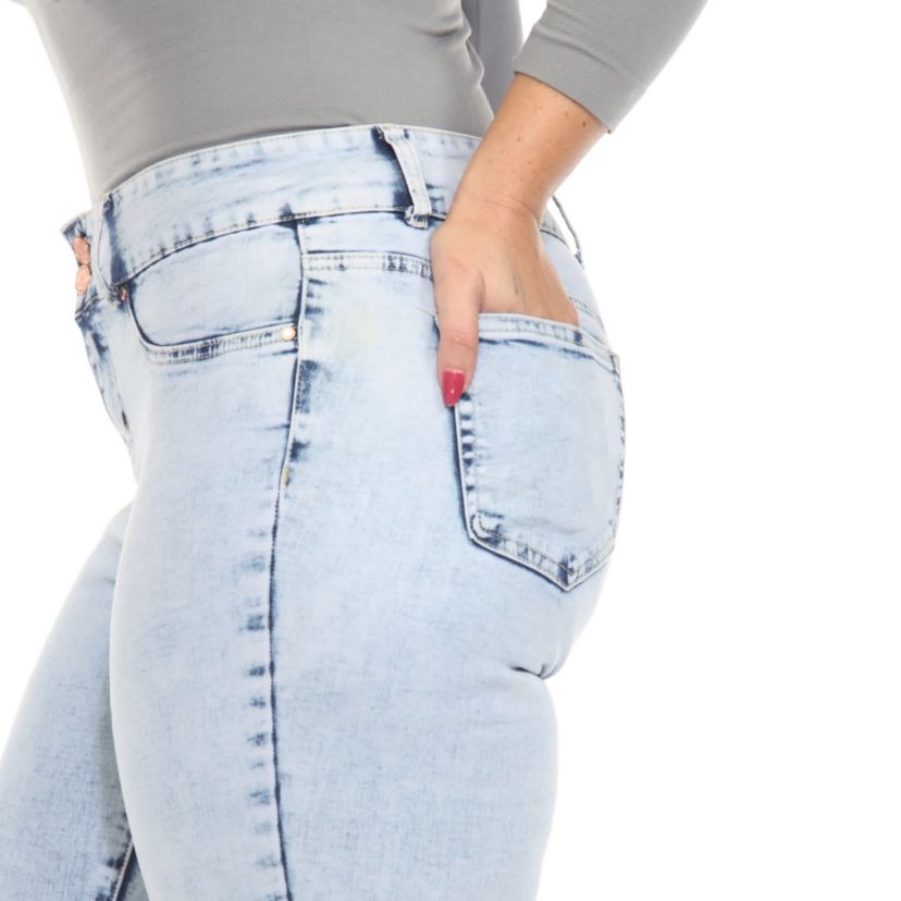 Plus Size Acid Wash Stretch Denim Jeans