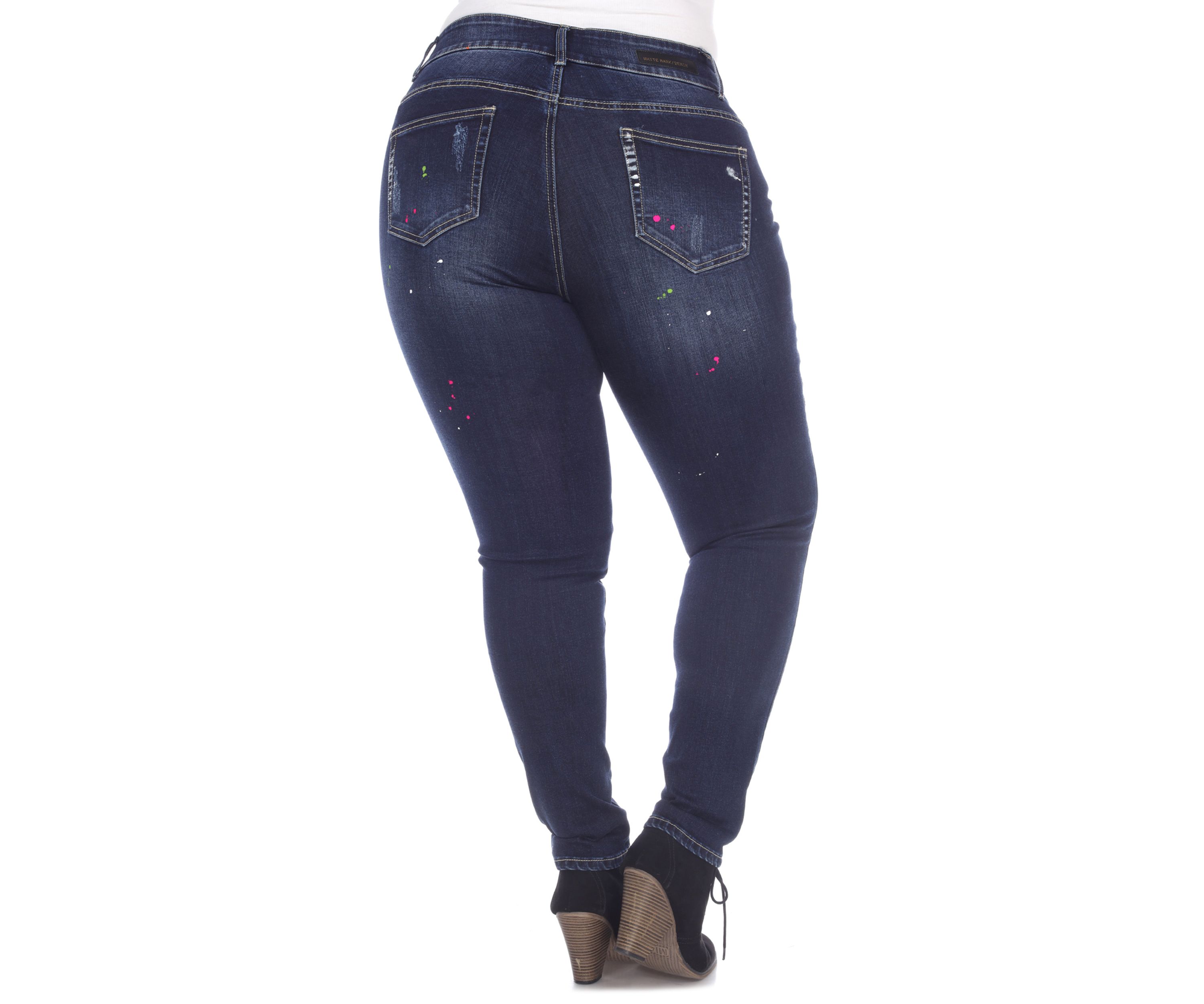 Plus Size Paint effect Denim Jeans