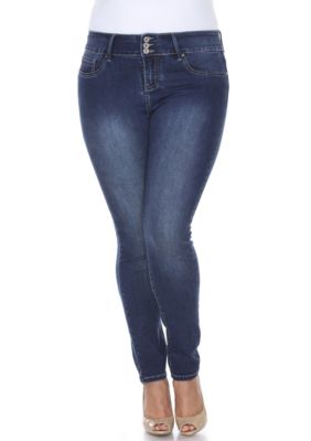 White Mark Women's Plus Size Super Stretch Jeans