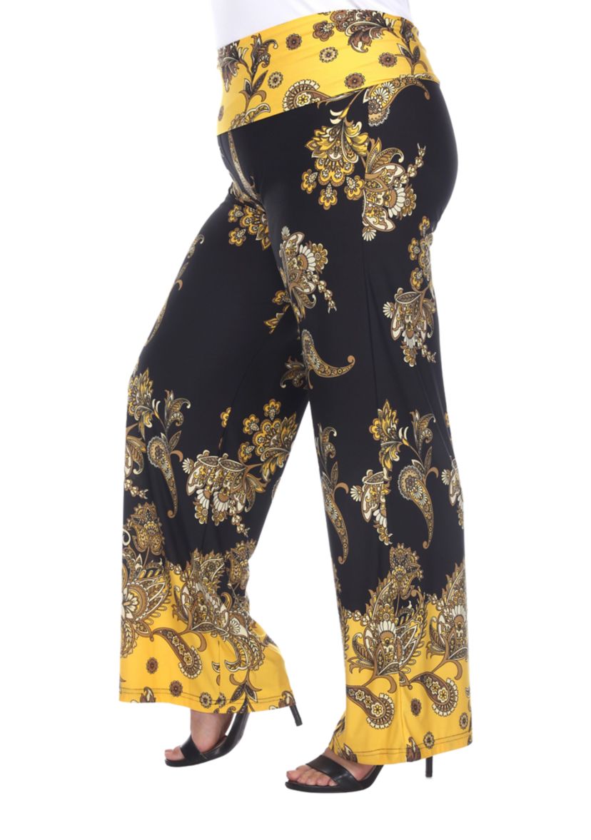Plus Size Floral Paisley Printed Palazzo Pants