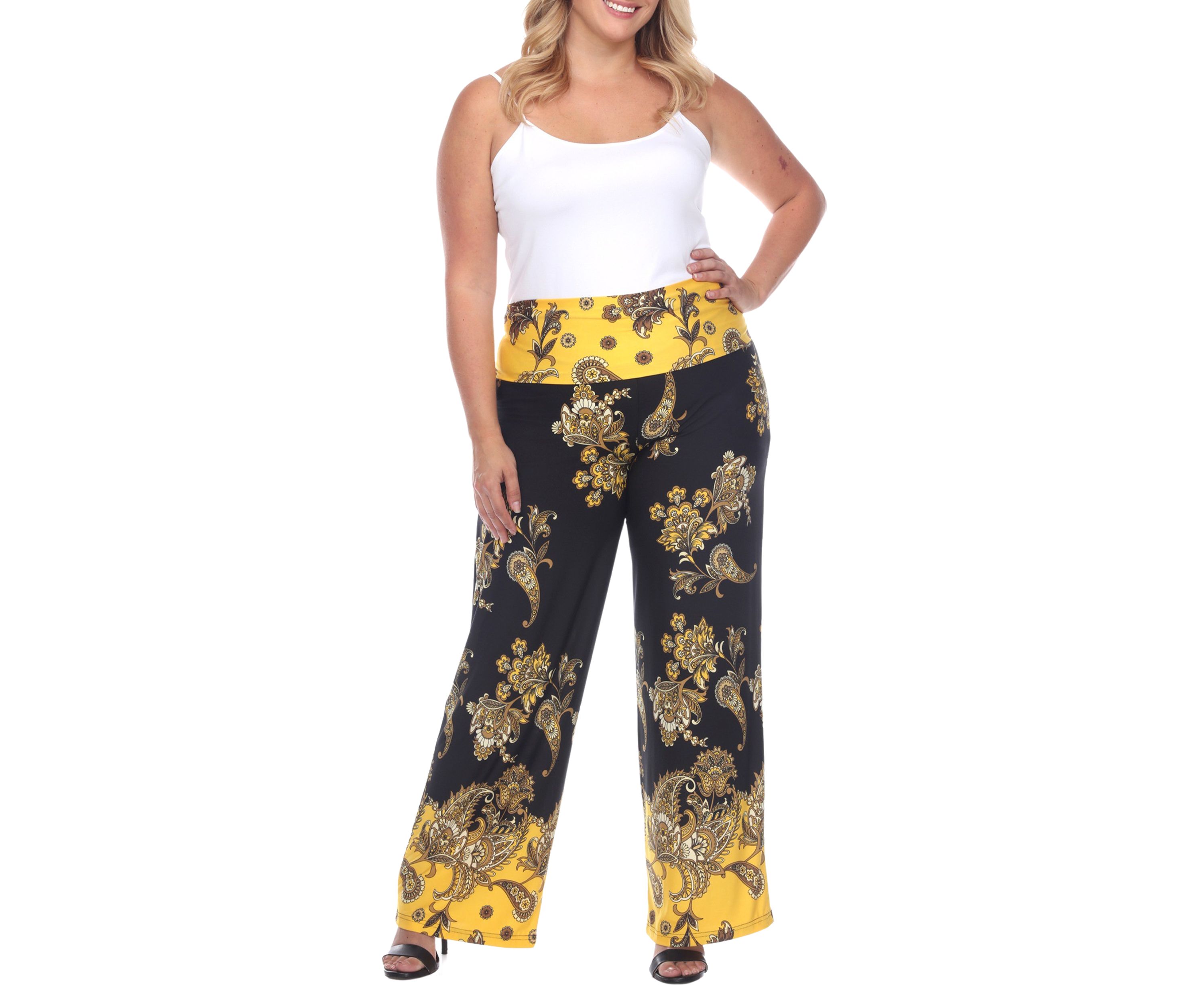 Plus Size Floral Paisley Printed Palazzo Pants