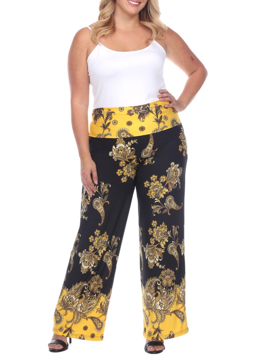Plus Size Floral Paisley Printed Palazzo Pants