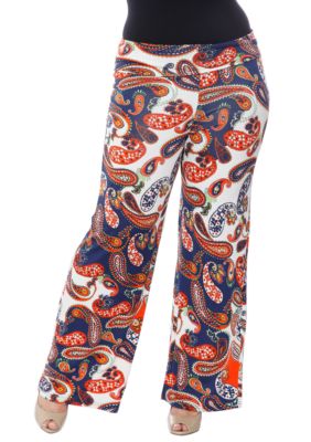 White Mark Women's Plus Size Fashion Palazzo Pants, 3X
