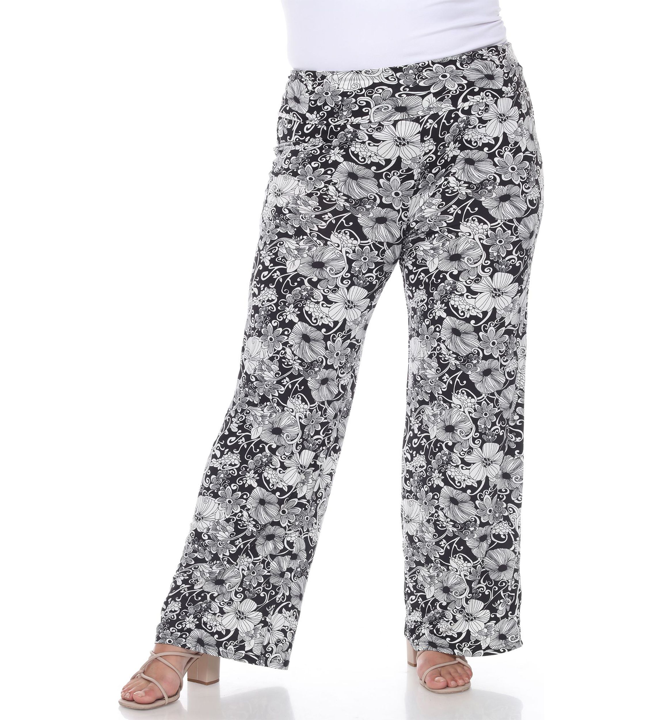 Plus Size Floral Paisley Palazzo Pants