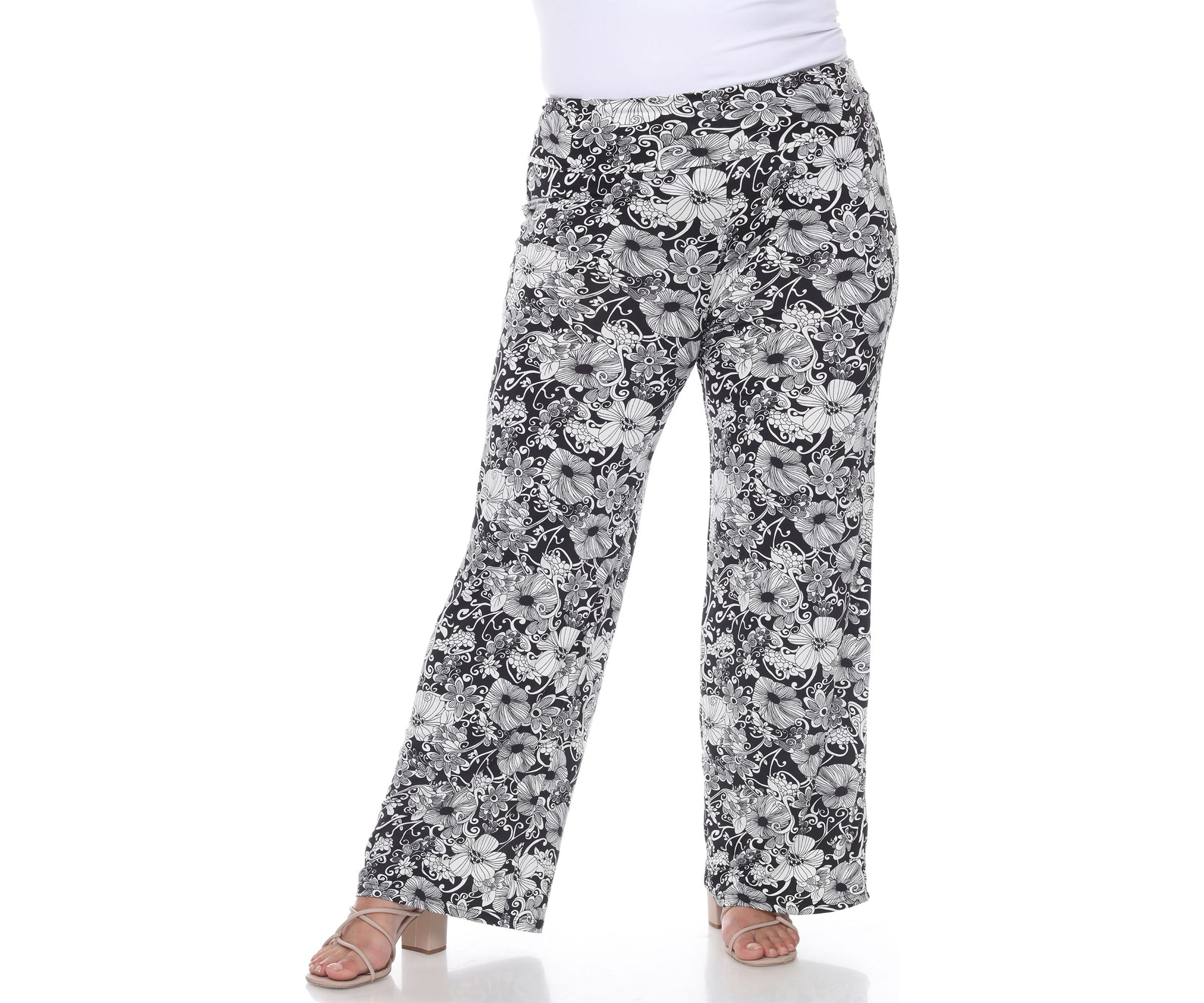 Plus Size Floral Paisley Palazzo Pants