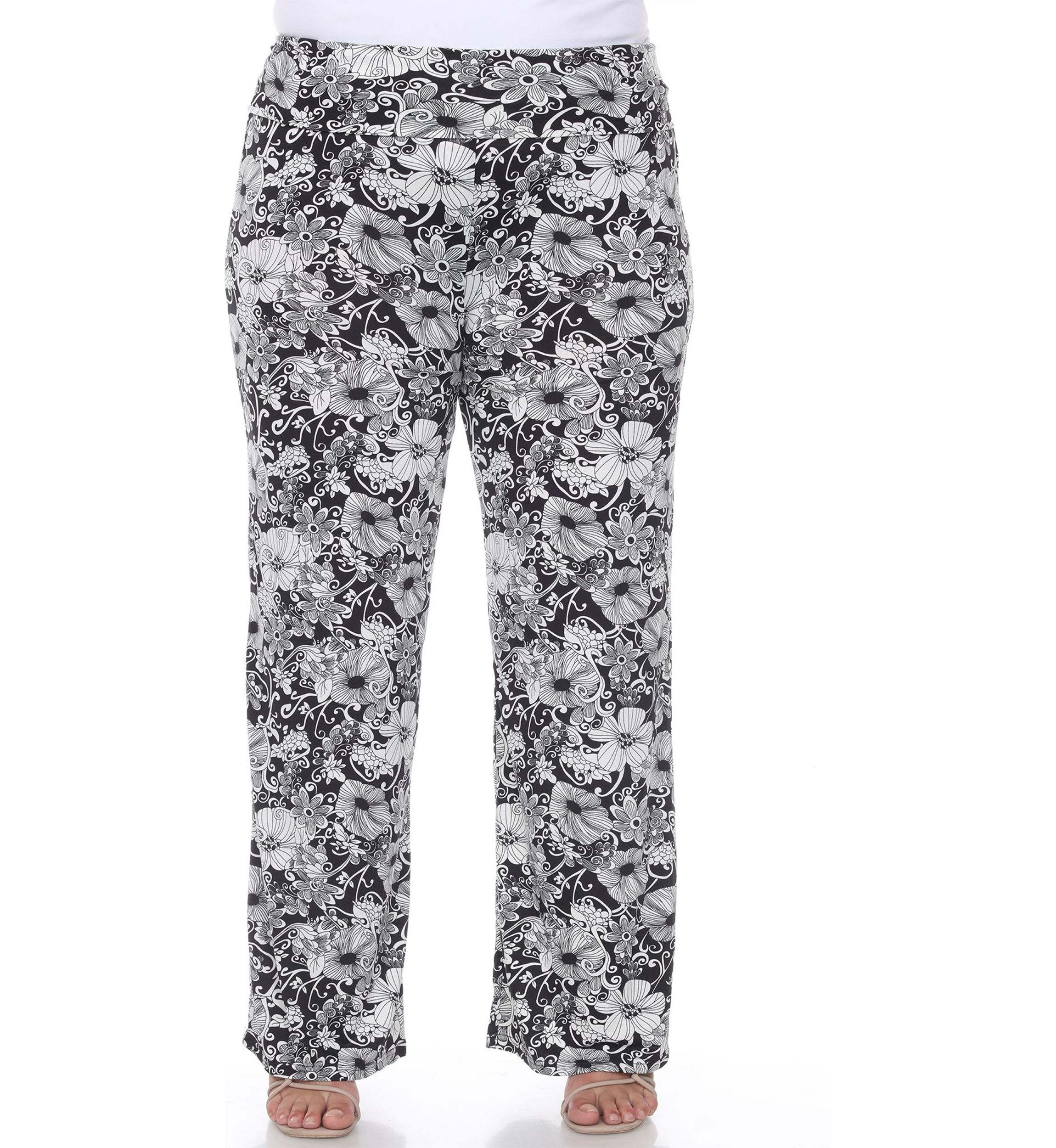 Plus Size Floral Paisley Palazzo Pants