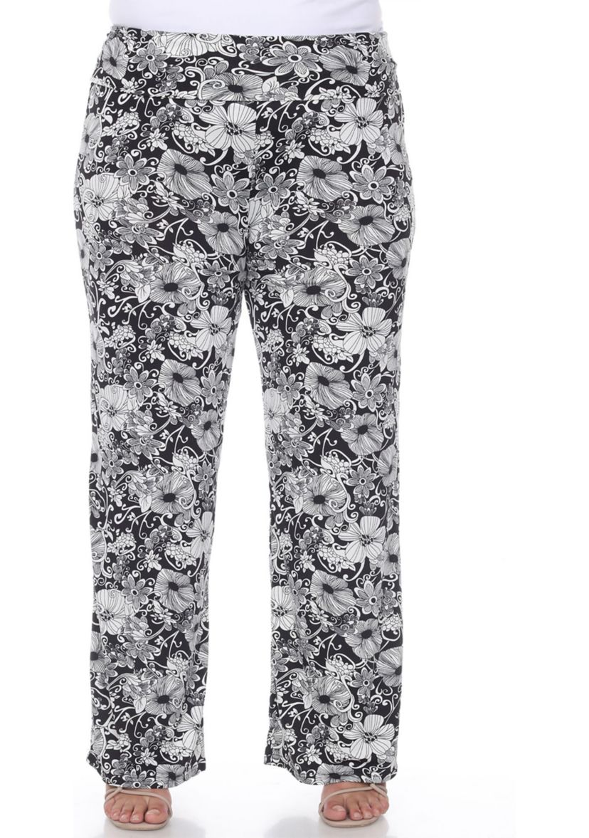 Plus Size Floral Paisley Palazzo Pants