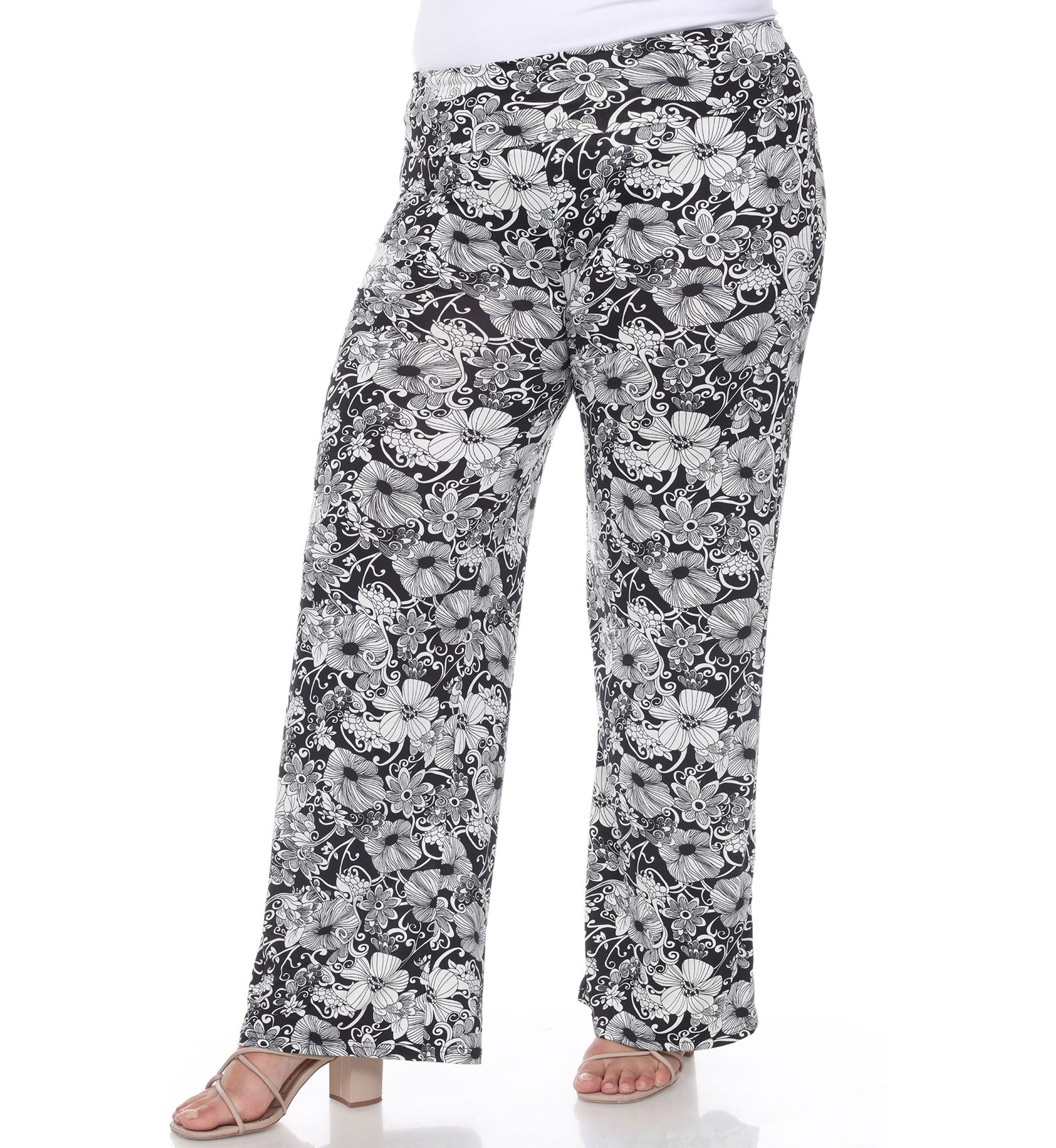Plus Size Floral Paisley Palazzo Pants