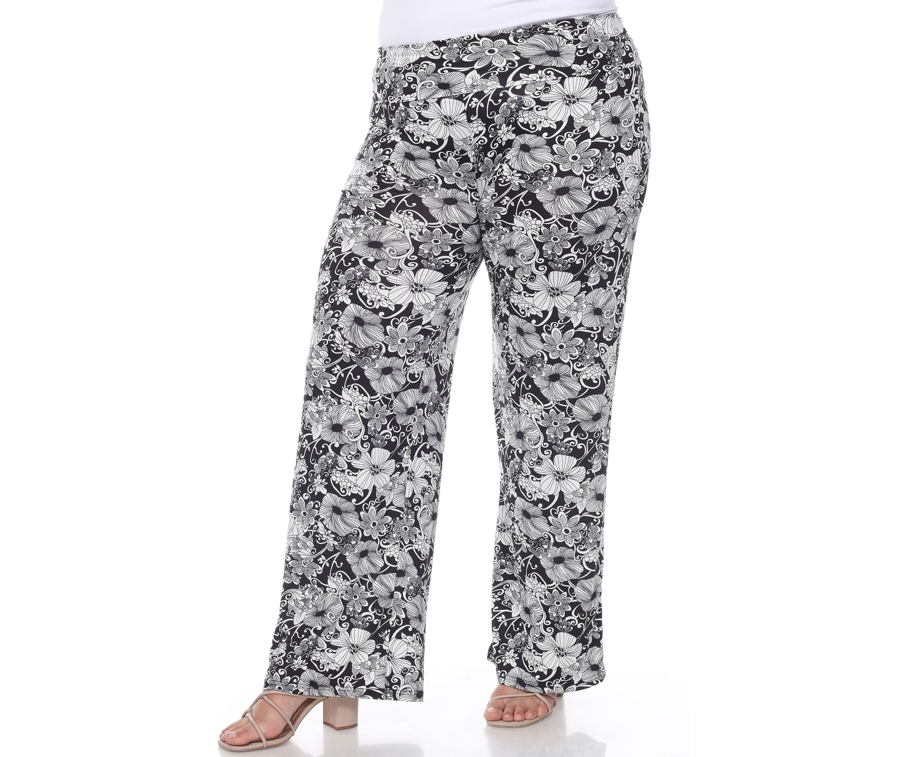 Plus Size Floral Paisley Palazzo Pants