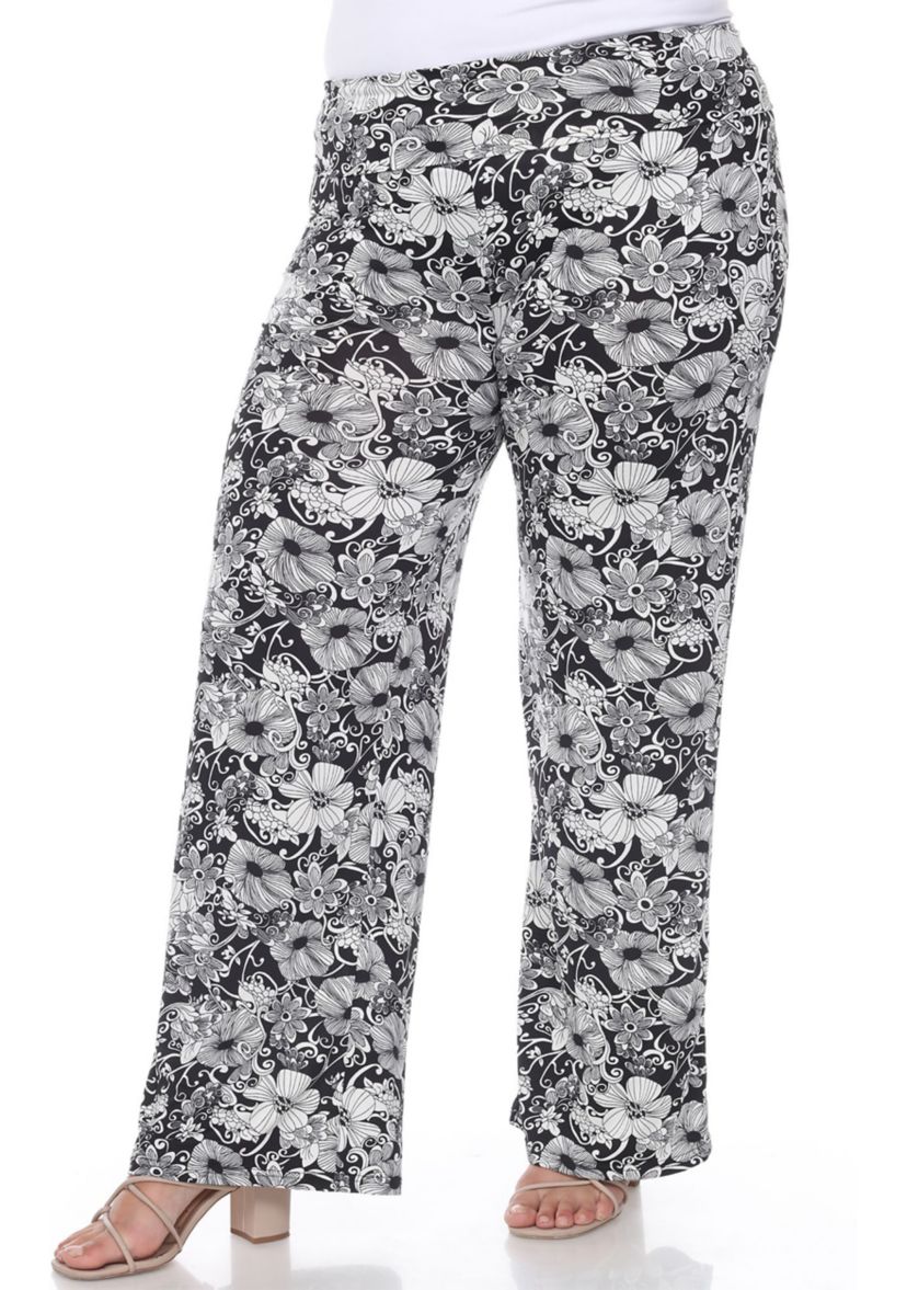 Plus Size Floral Paisley Palazzo Pants