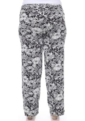 Plus Floral Paisley Palazzo Pants