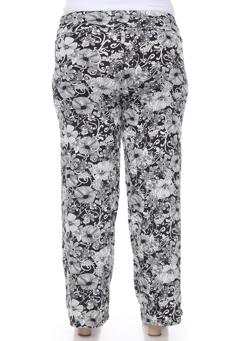Plus Size Floral Paisley Palazzo Pants