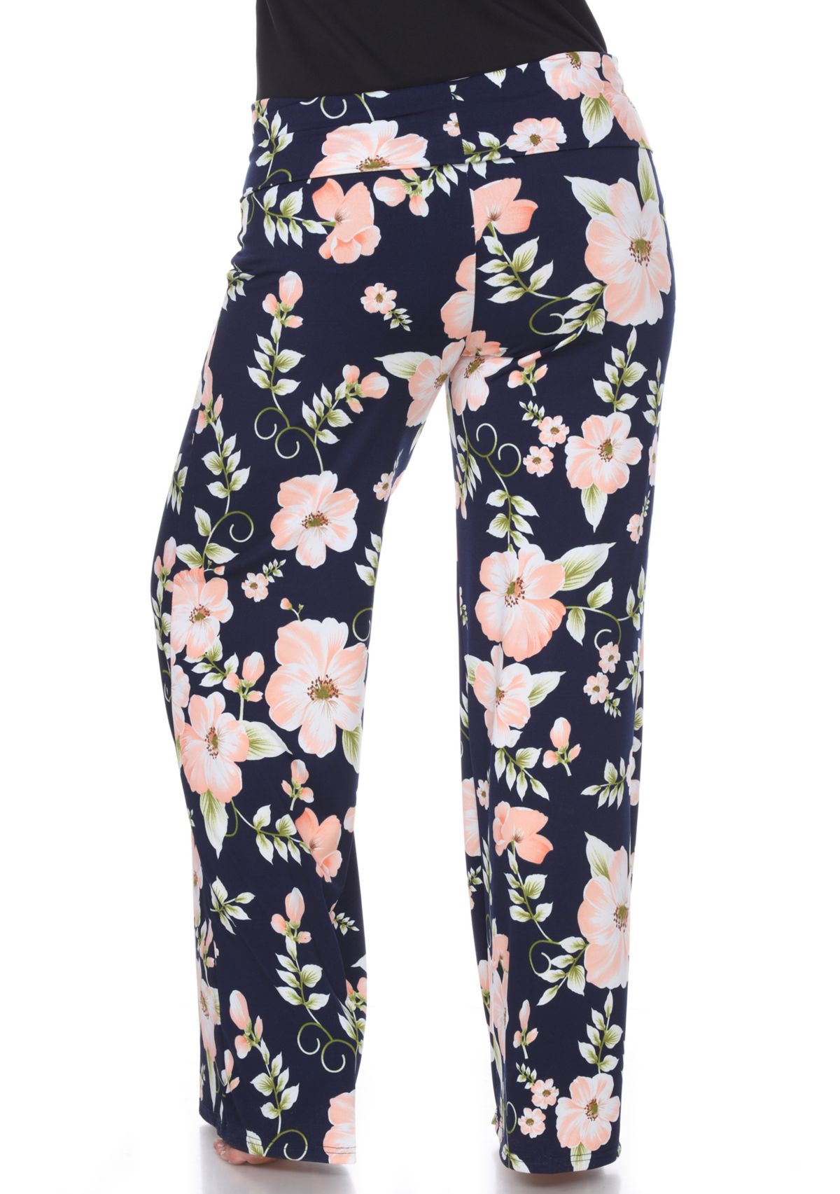  Plus Size Flower Floral Print Palazzo Pants
