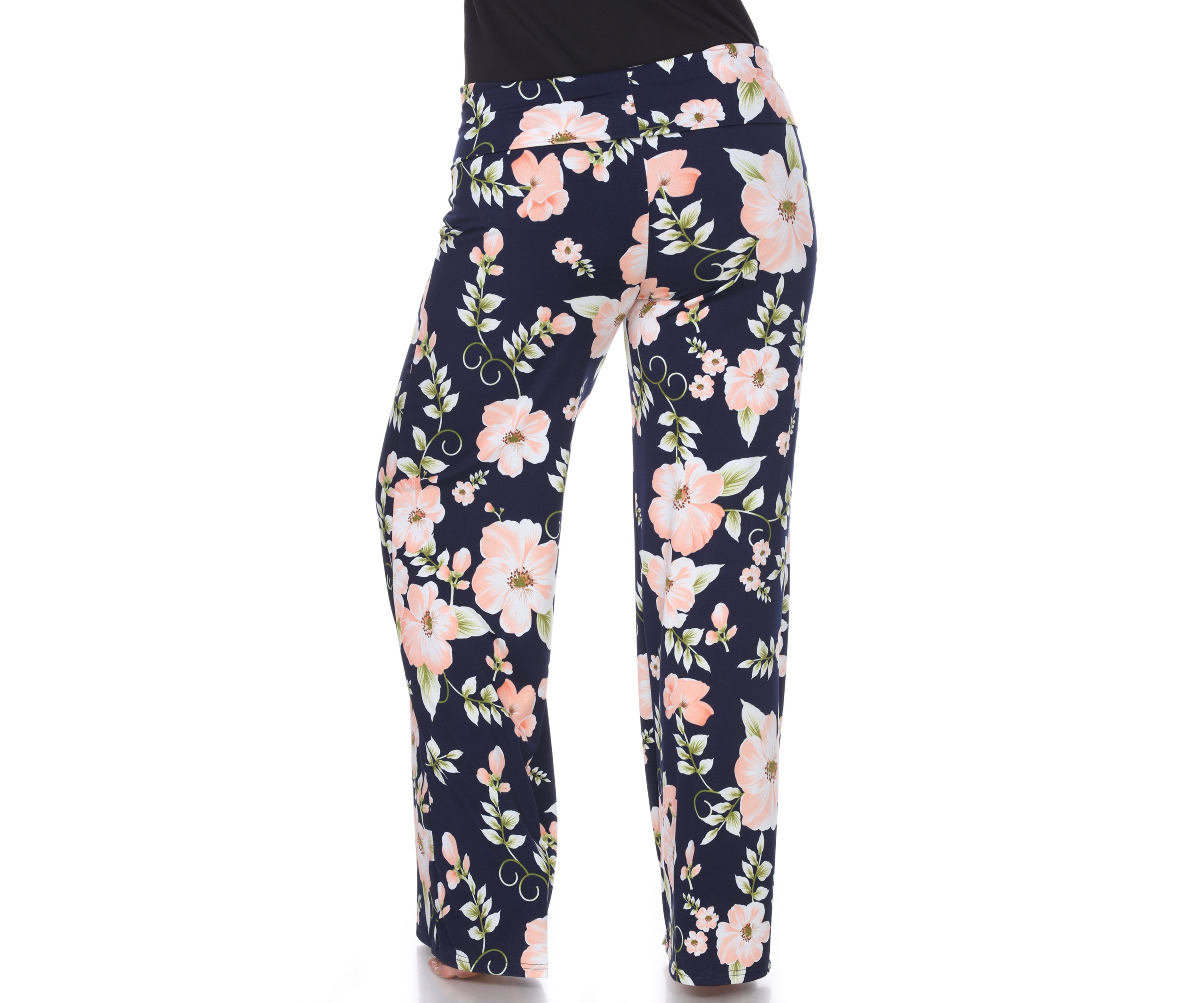  Plus Size Flower Floral Print Palazzo Pants