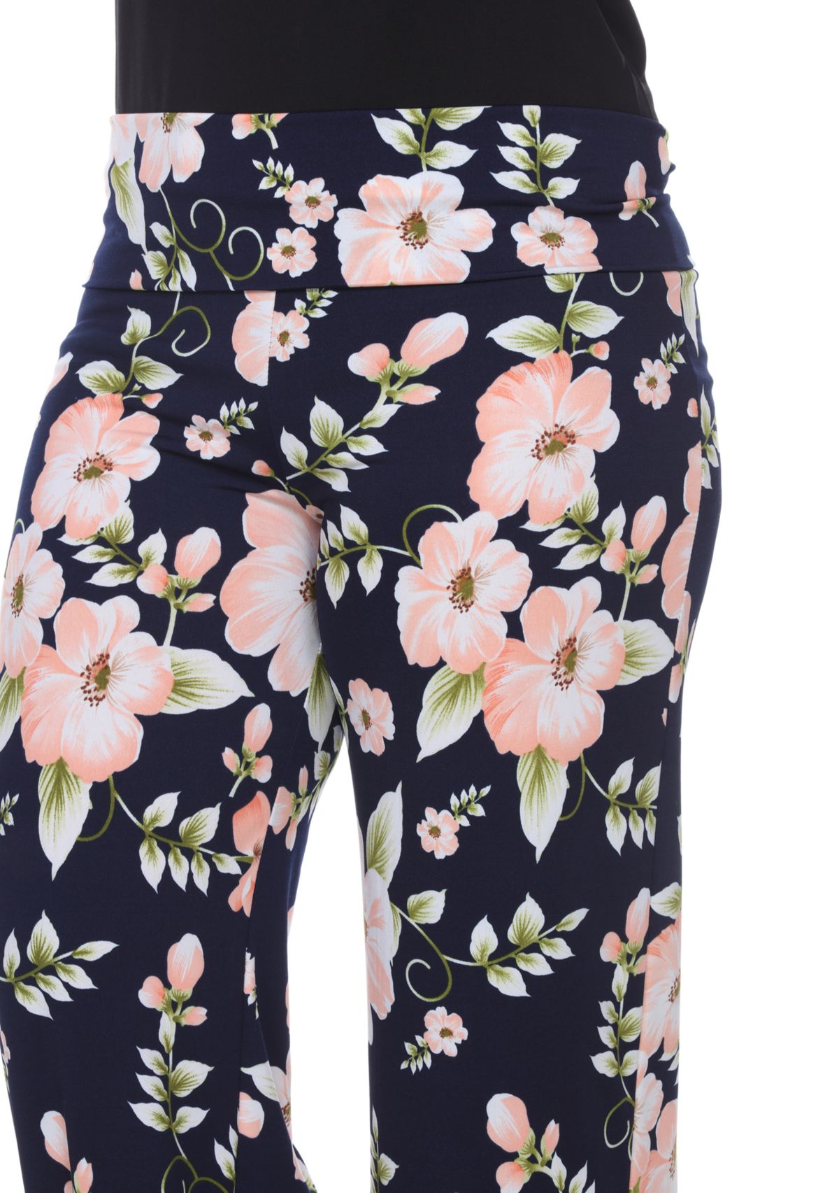  Plus Size Flower Floral Print Palazzo Pants