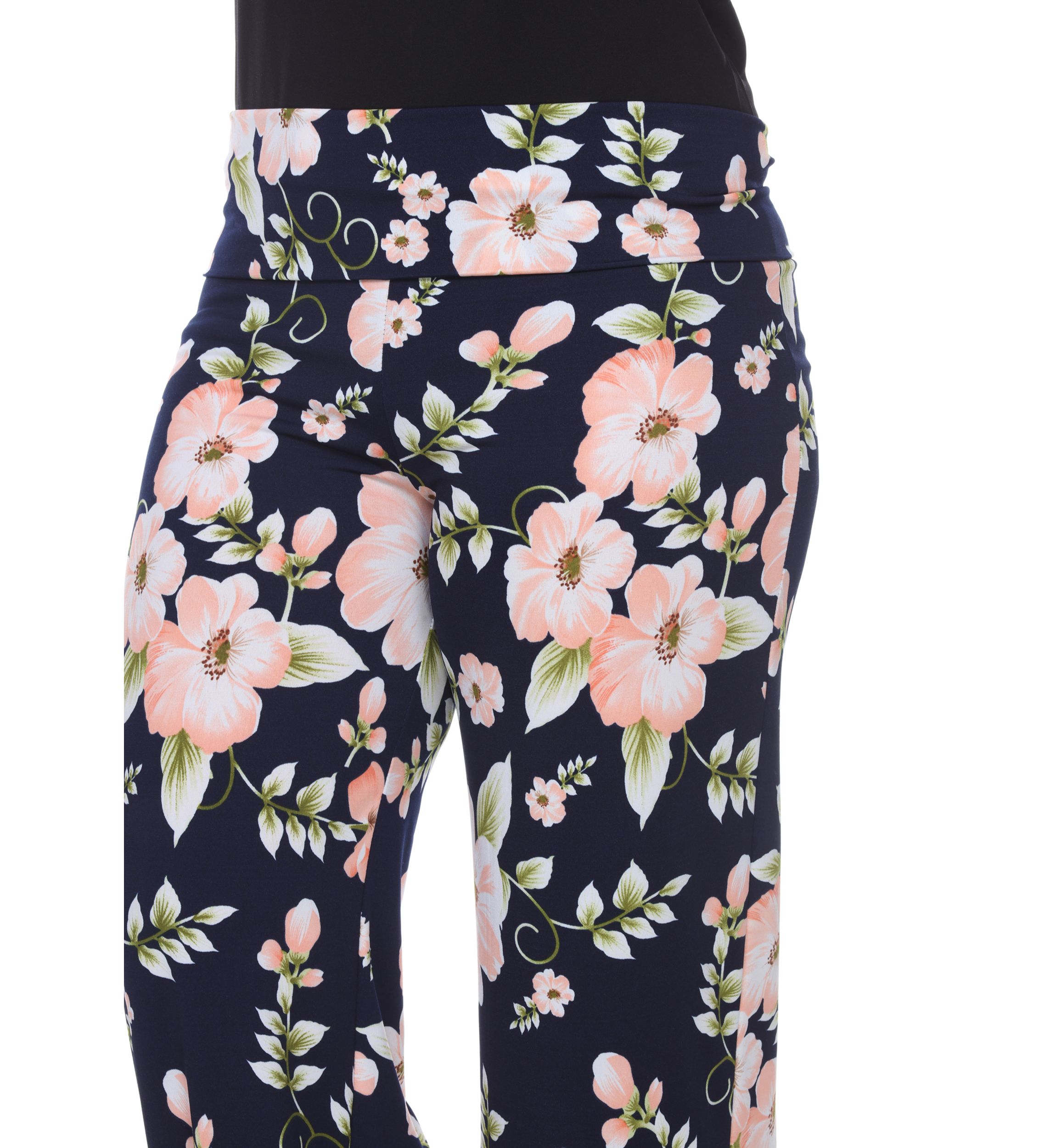  Plus Size Flower Floral Print Palazzo Pants