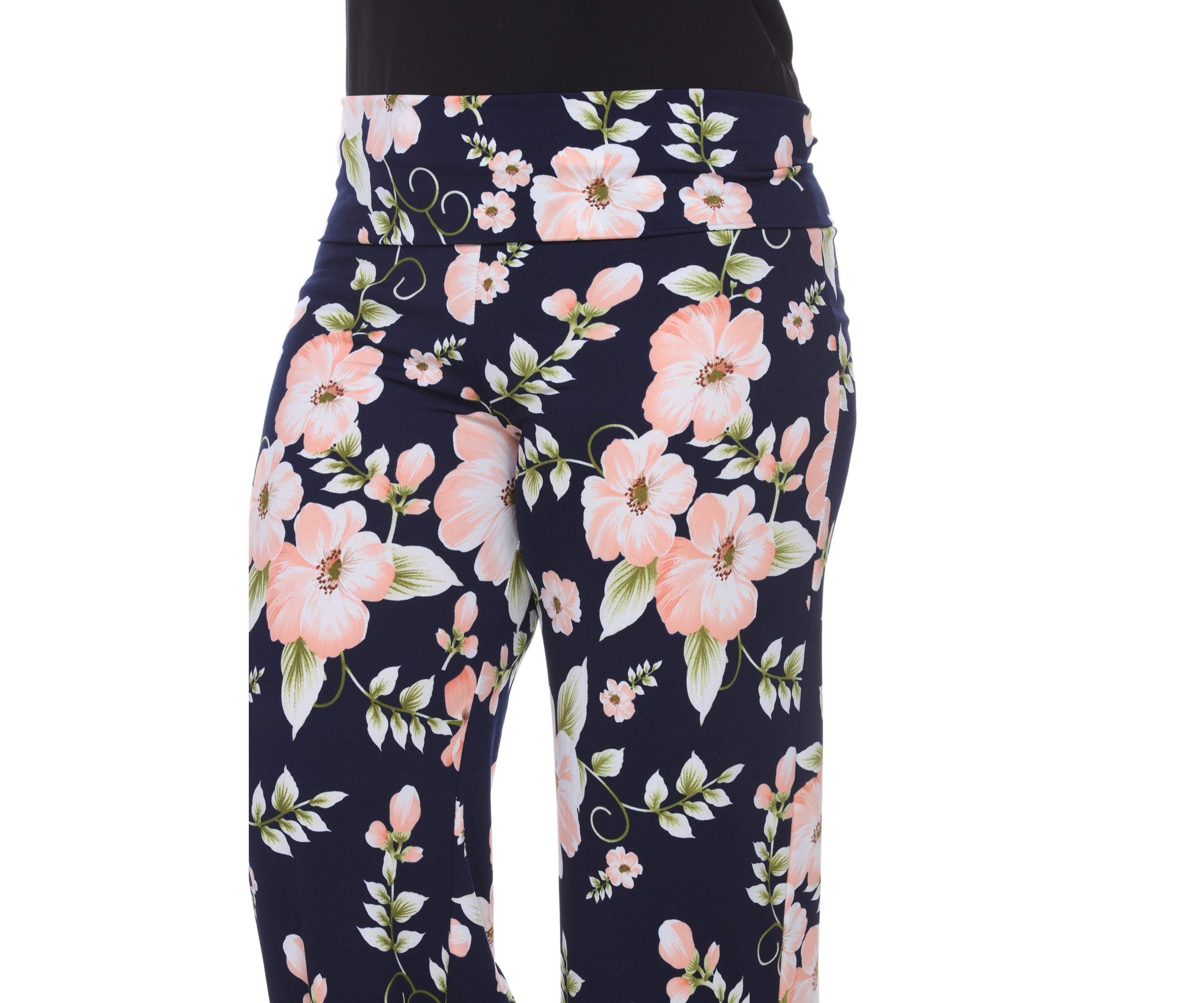  Plus Size Flower Floral Print Palazzo Pants