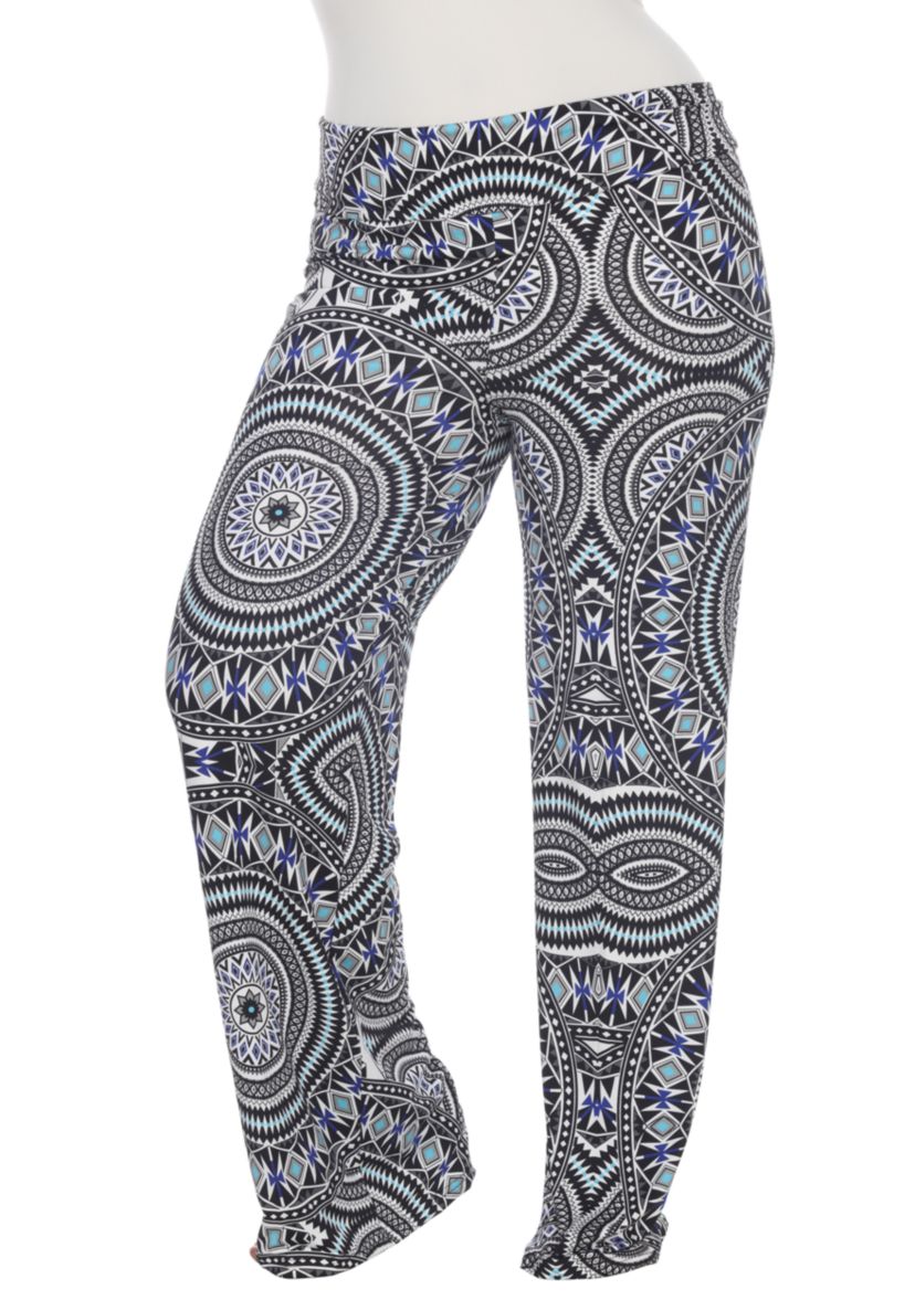 Plus Size Geometric Print Palazzo Pants