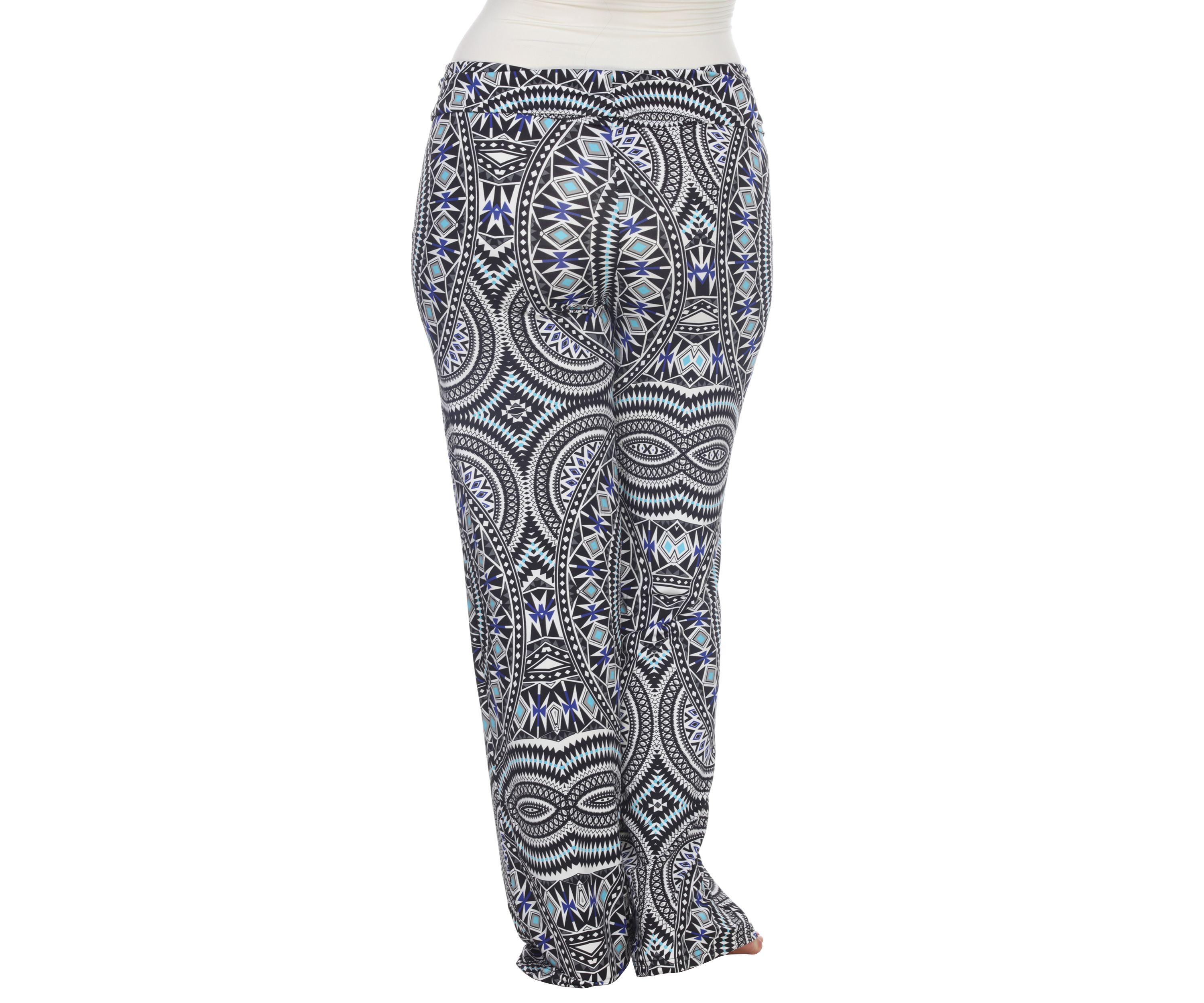 Plus Size Geometric Print Palazzo Pants