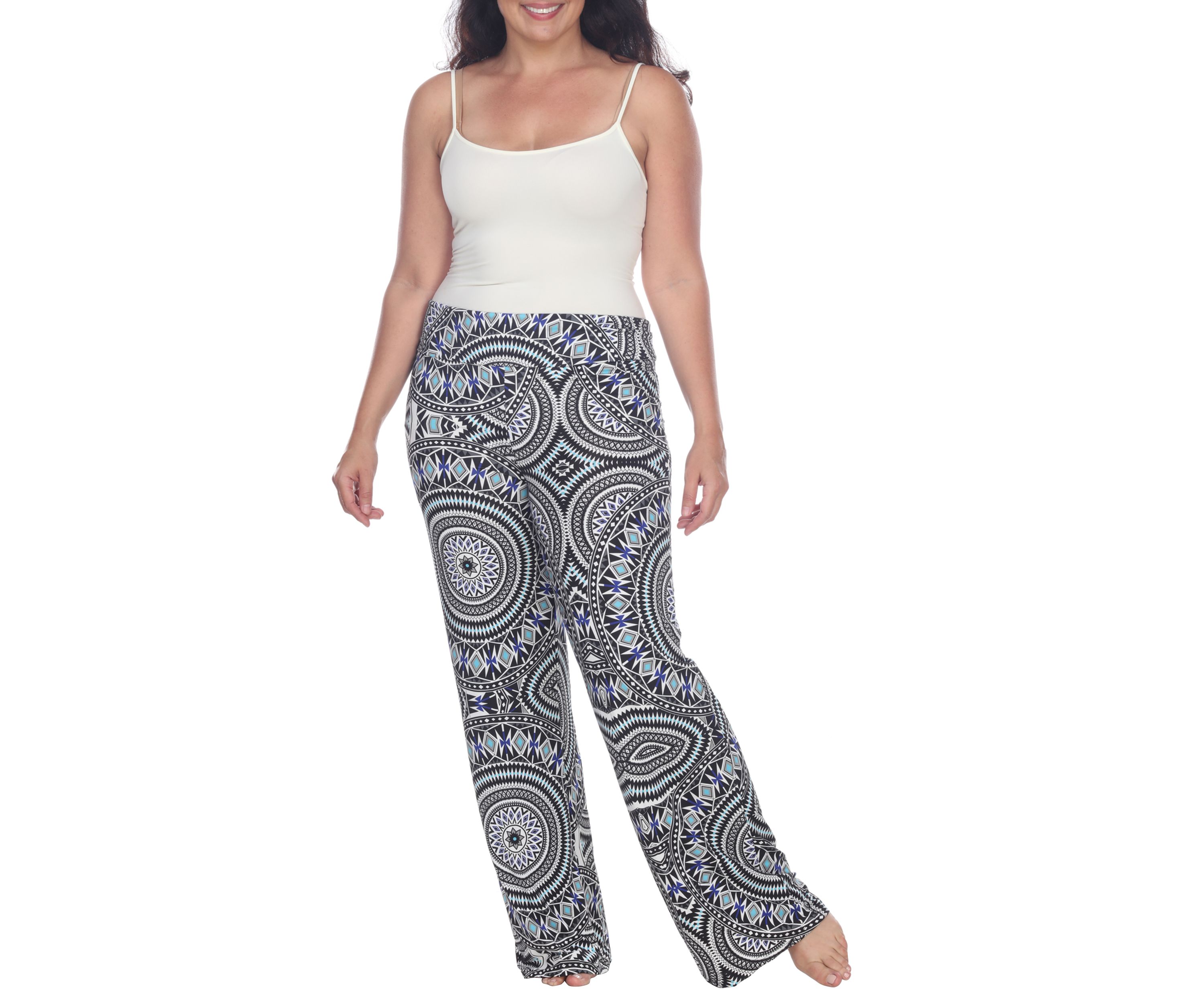 Plus Size Geometric Print Palazzo Pants