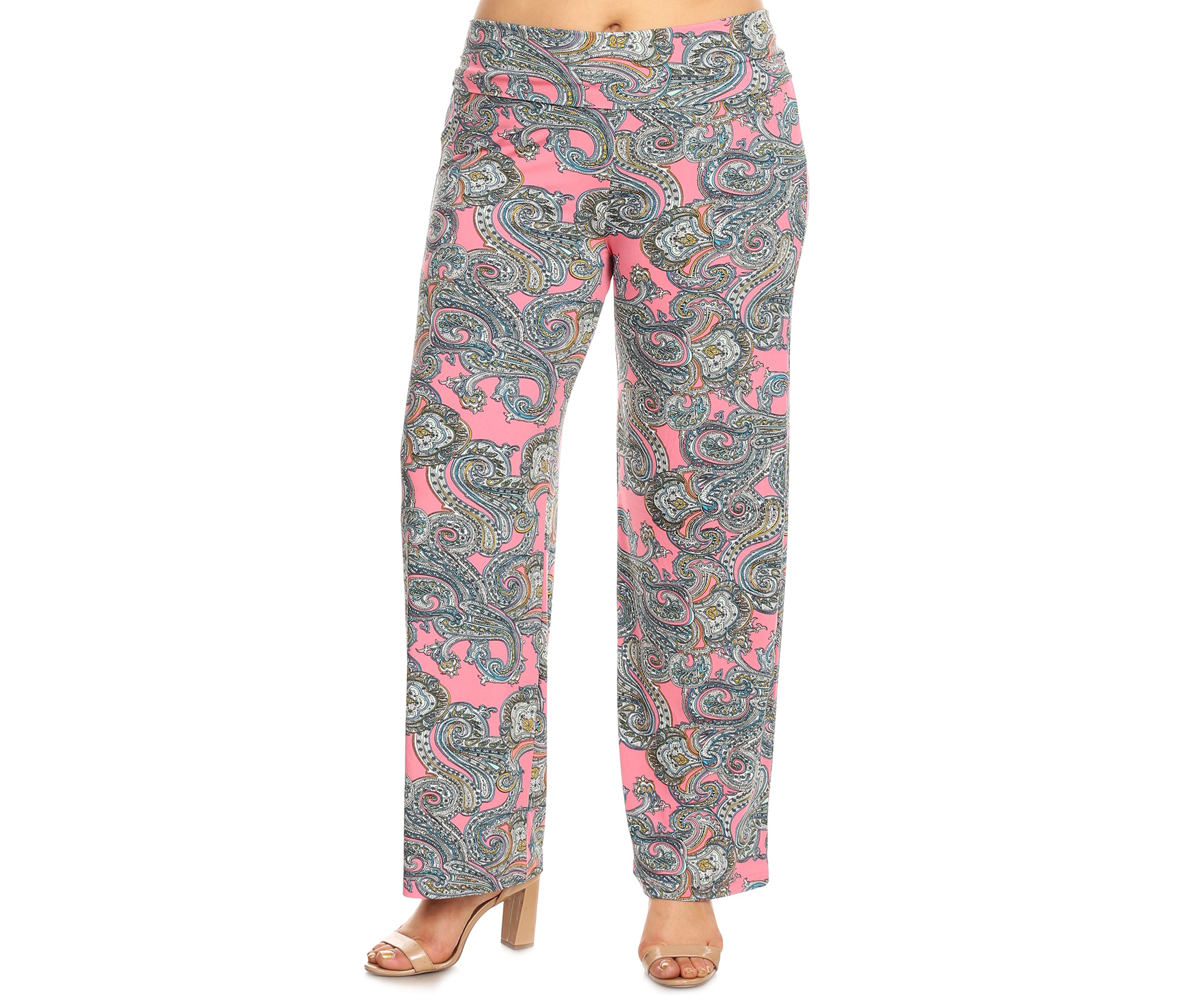 Plus Size Paisley Printed Palazzo Pants