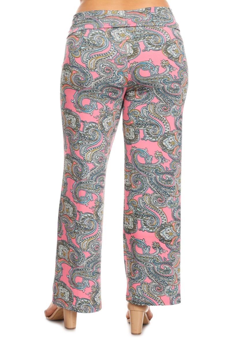 Plus Size Paisley Printed Palazzo Pants
