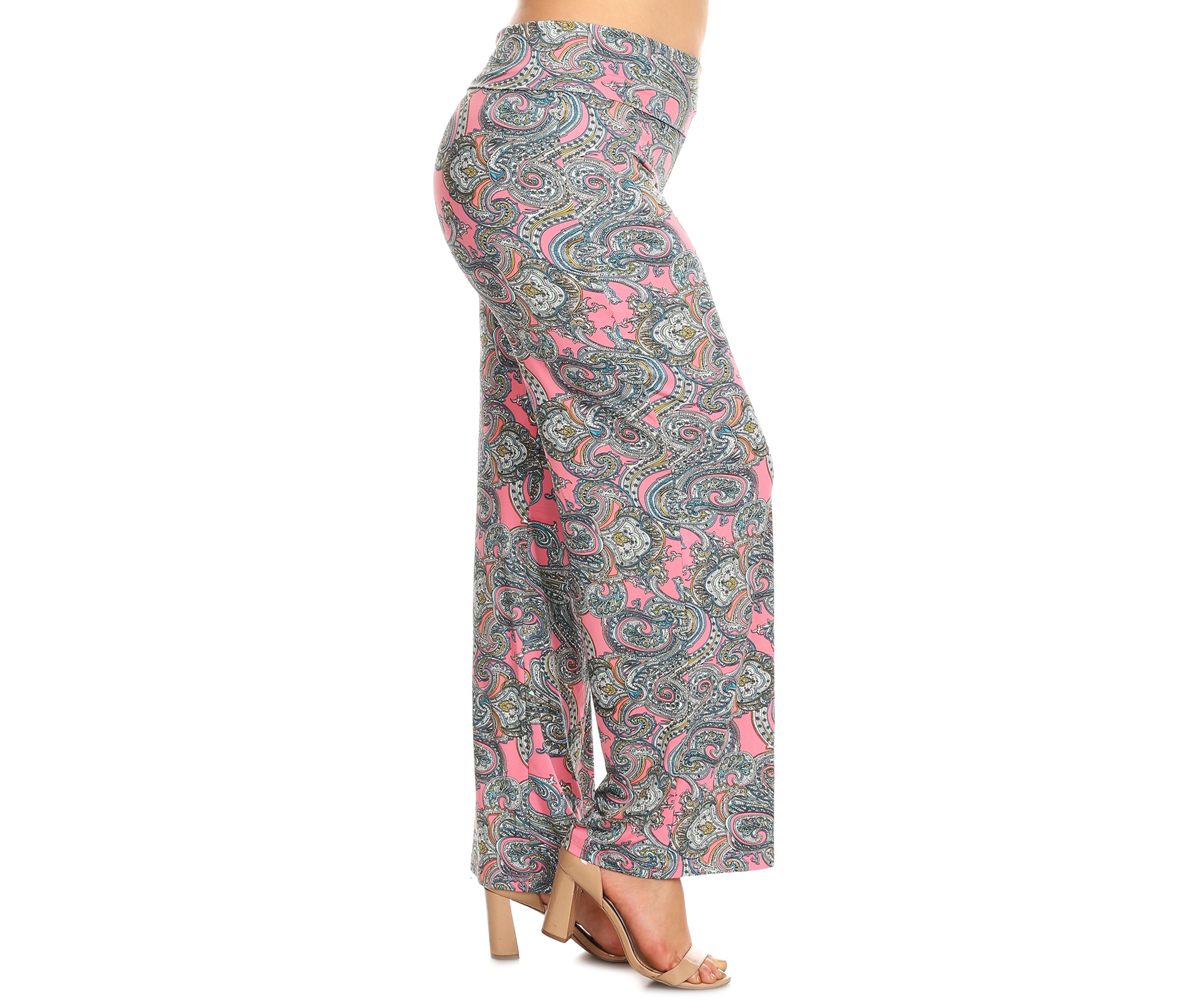 Plus Size Paisley Printed Palazzo Pants