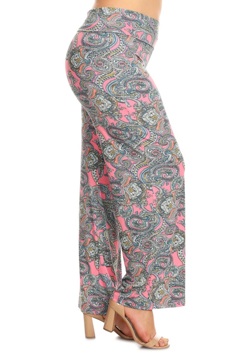 Plus Size Paisley Printed Palazzo Pants