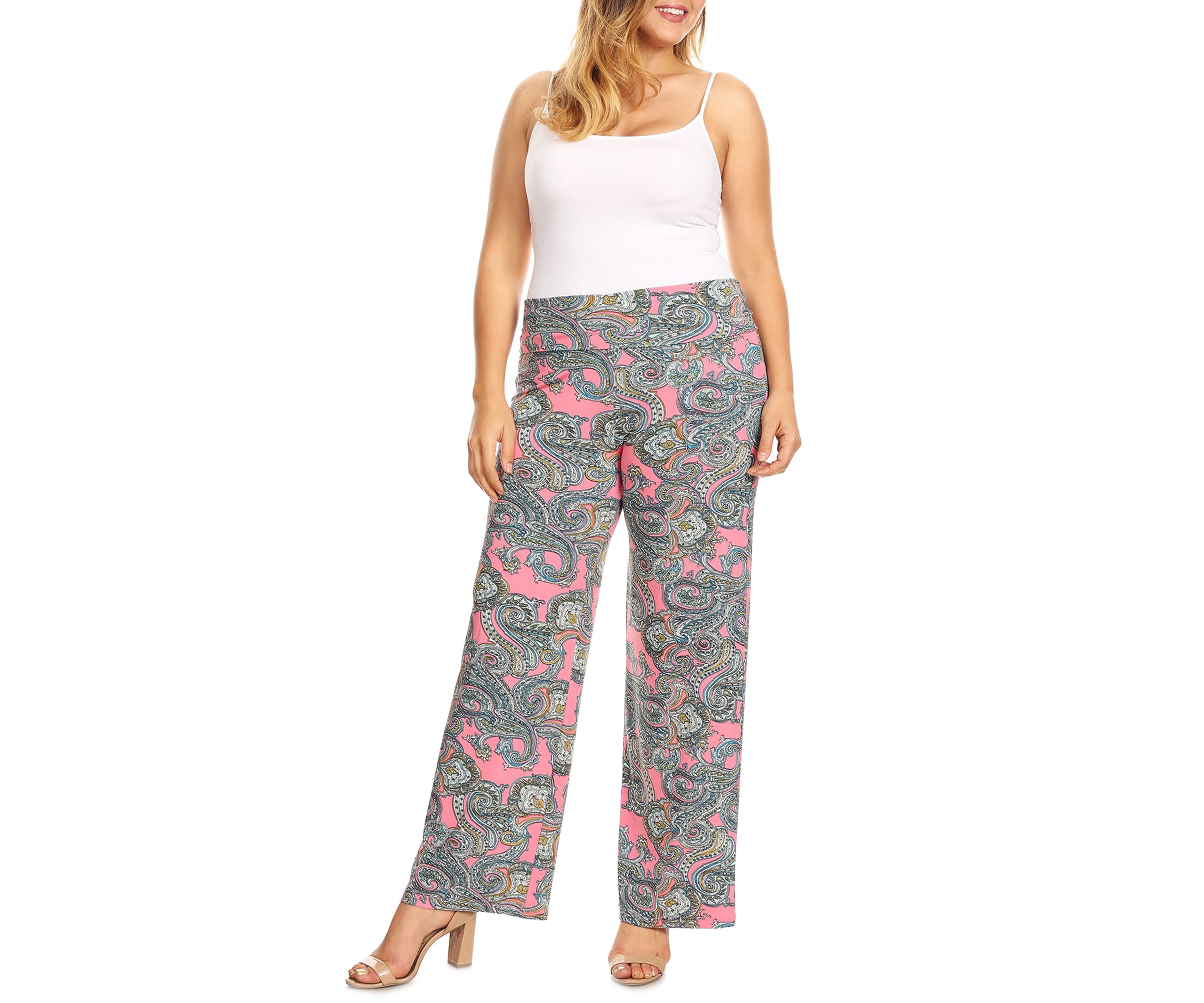 Plus Size Paisley Printed Palazzo Pants