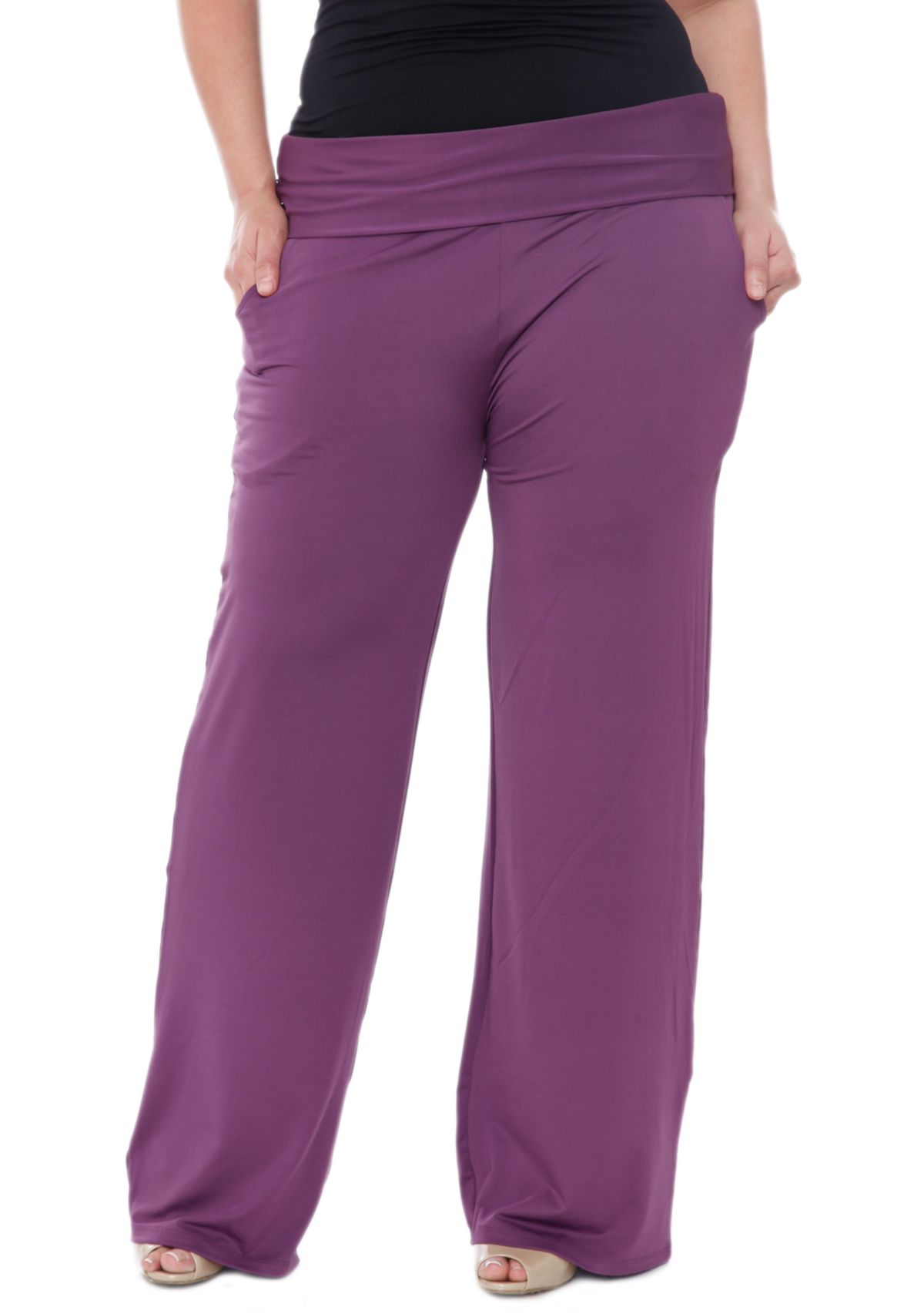 Plus Size Solid Palazzo Pants