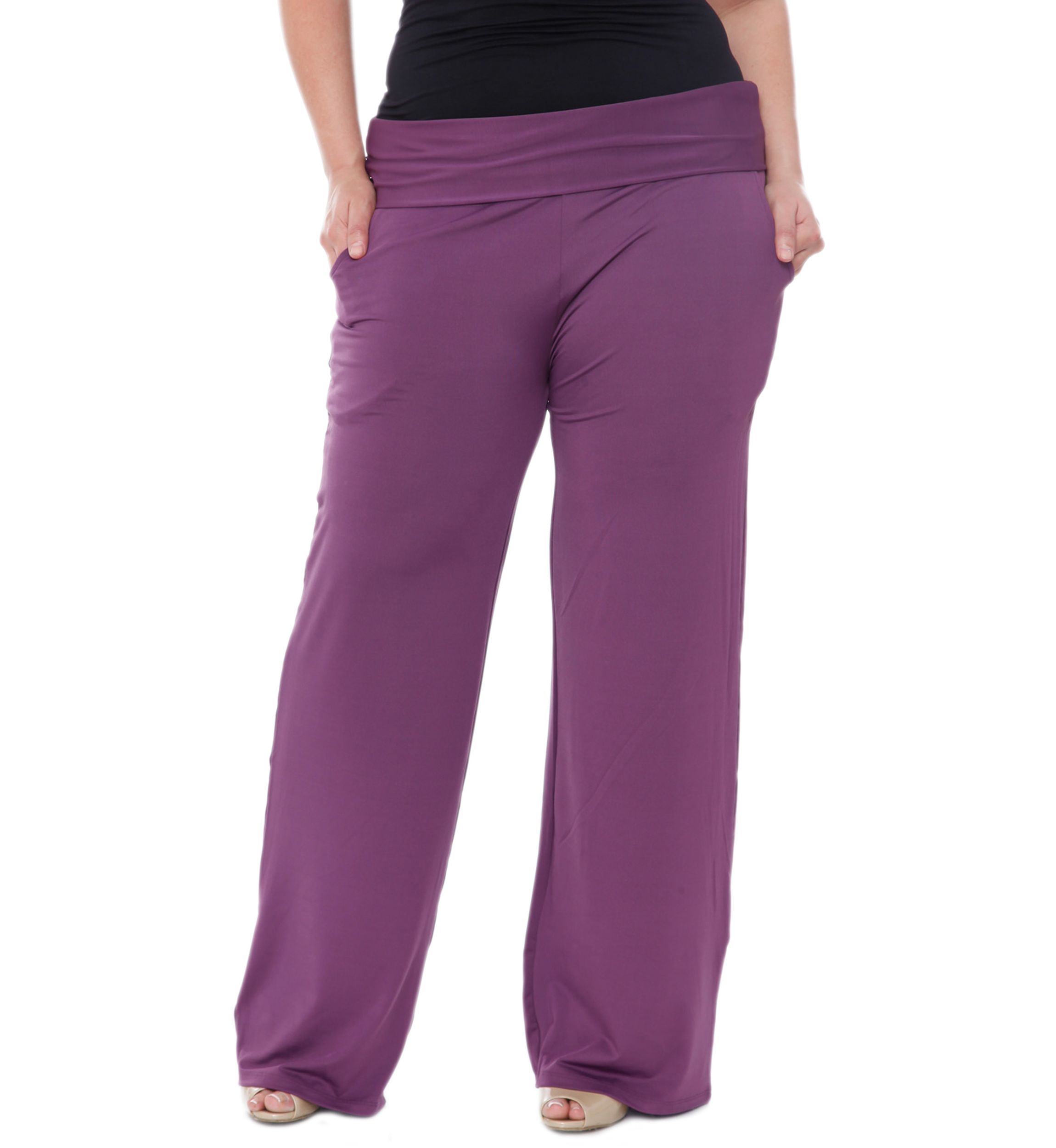 Plus Size Solid Palazzo Pants