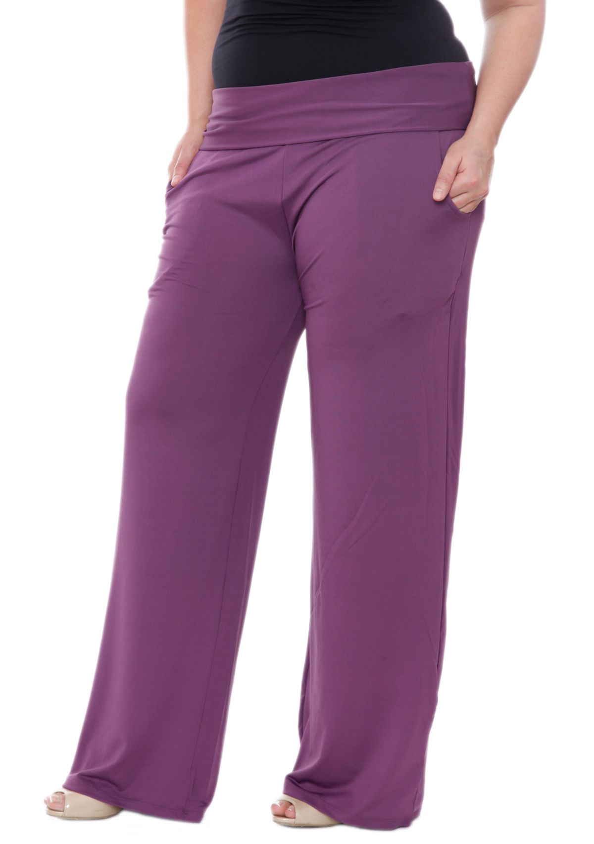 Plus Size Solid Palazzo Pants